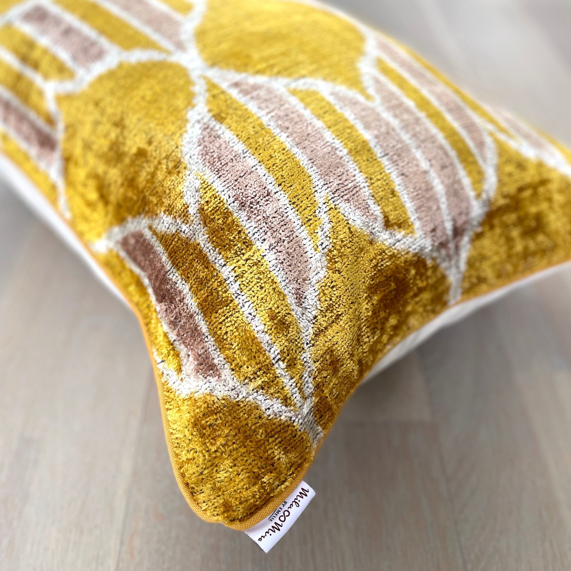 Velvet Ikat Cushion Air Balloon Pillow - Soft Decorative Throw Pillow for Sofa, Bed, Nursery - Perfect for Home Decor, Living Room & Bedroom Accents