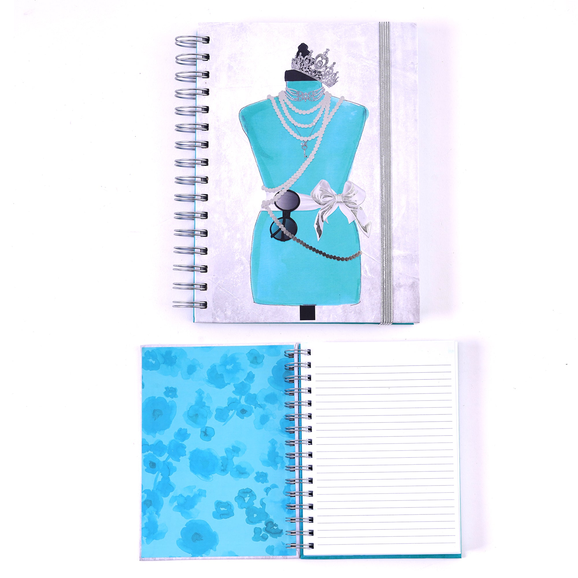 160-Sheet Jumbo Spiral Perfume Floral Hot Stamp Notebook Journal, 8.5