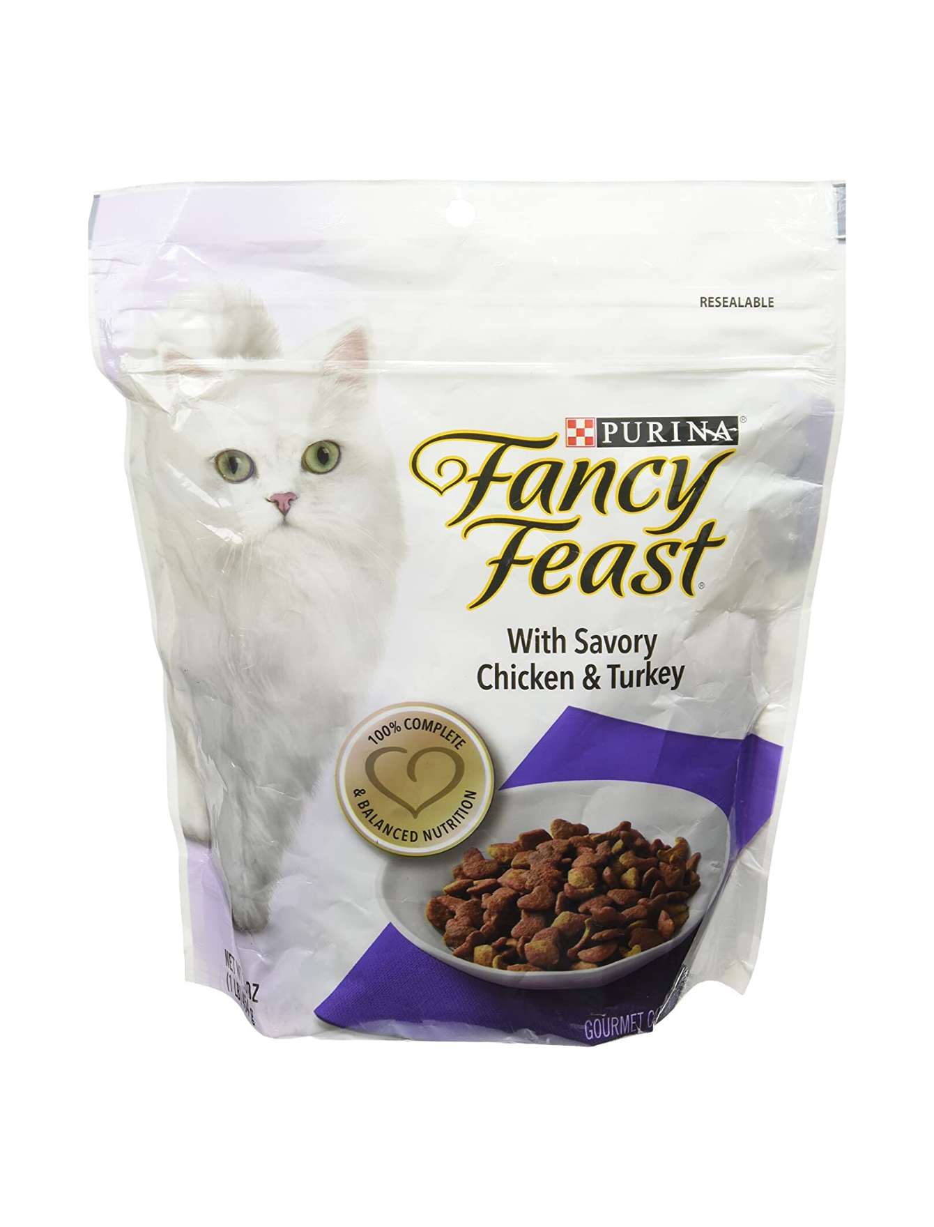 Fancy Feast Gourmet Savory Chicken & Turkey Dry Cat Food for Adult Cats - 3.5lb & 7lb Bags - High Protein Kibble for Indoor & Outdoor Cats - Perfect for Mealtime or Treats