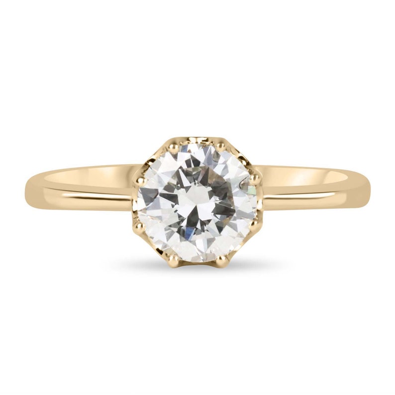 1.05 Carat Natural Diamond Swiss Cut Solitaire Engagement Ring 14K White Gold - Elegant Wedding Proposal Jewelry for Her, Anniversary Gift, Bridal Ring, Promise Ring