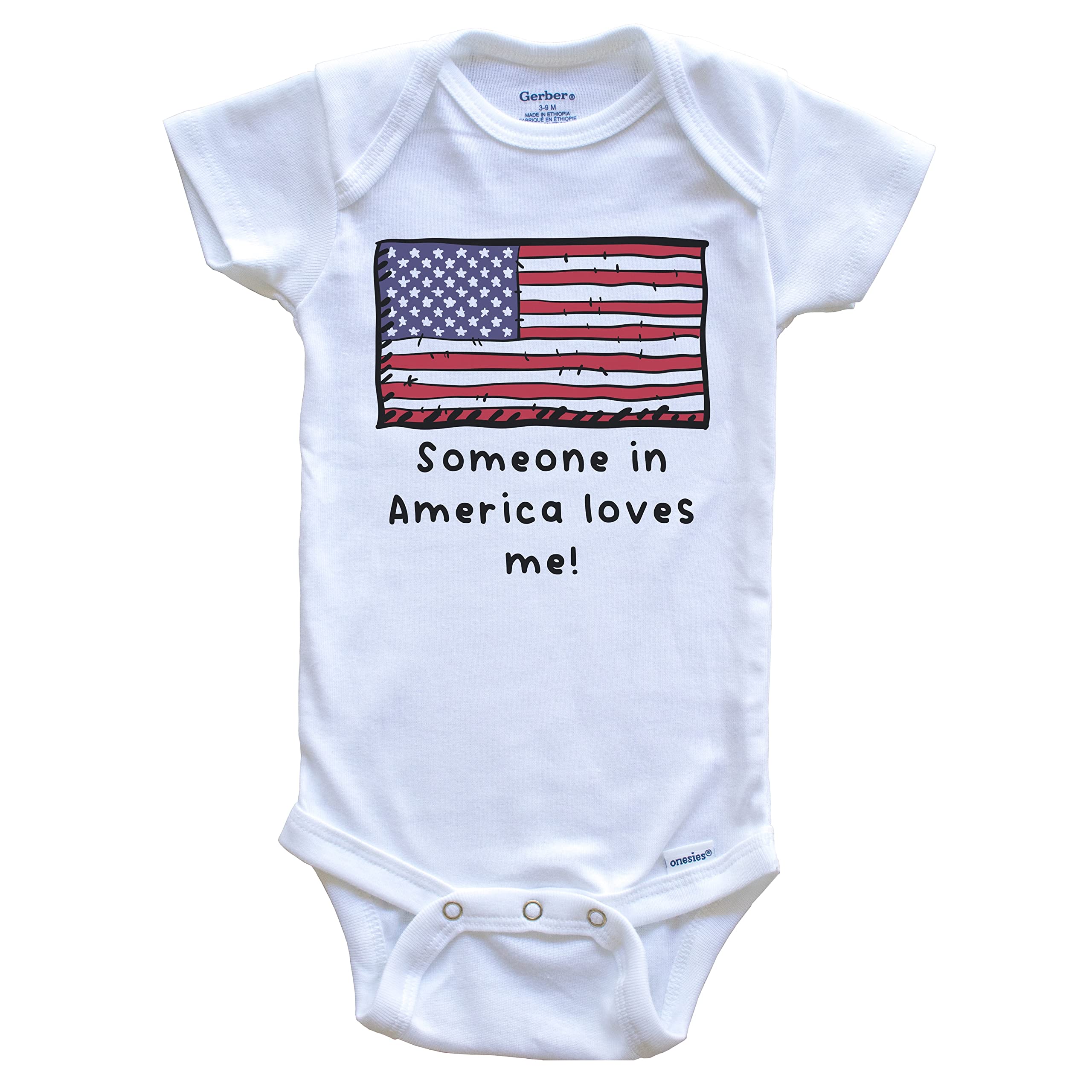 American Flag Baby Bodysuit - Cute One-Piece Outfit for Infants & Toddlers | Patriotic Newborn Clothes for 4th of July, Memorial Day & National Holidays