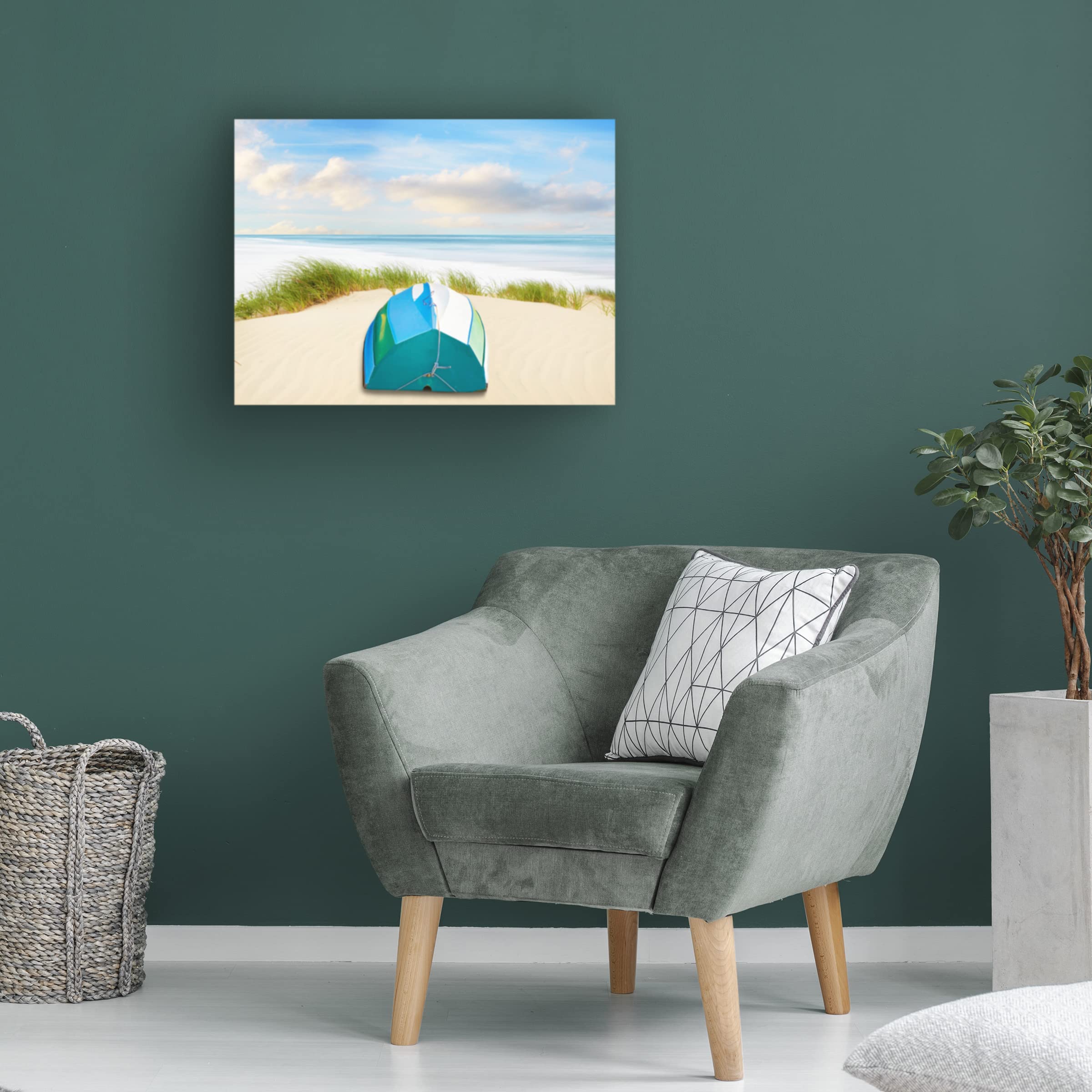 James McLoughlin Beachscape Photo III Canvas Wall Art - Coastal Decor for Living Room, Bedroom & Office - Premium Trademark Fine Art Print