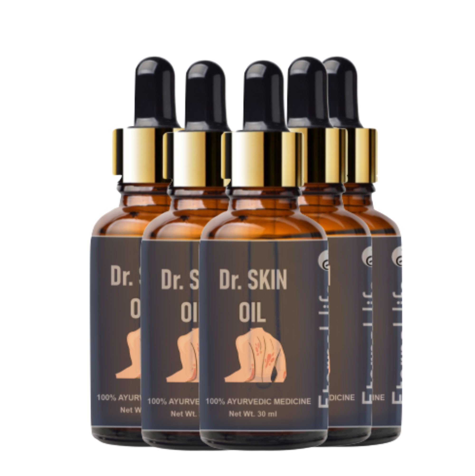 Eternal Life Dr. Skin Oil with 5% Niacinamide for Glowing Skin - Sensitive Skin Friendly, Chemical-Free Facial Serum (30ml x 5 Pack) | Perfect for Night Routine & Dry Skin Care
