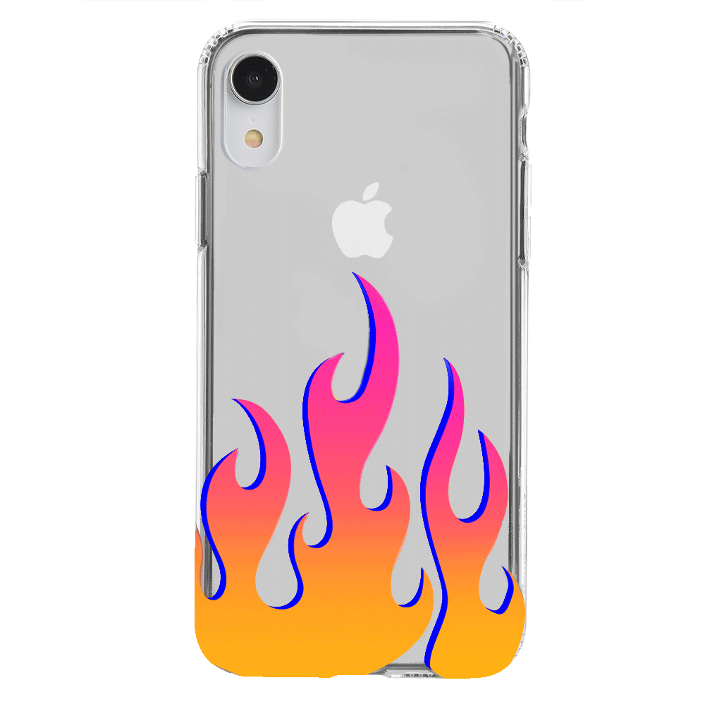 Flames Clear iPhone Case - Durable Protective Cover for iPhone 12/13/14/15 Pro Max - Slim Scratch-Resistant Shockproof Phone Case - Perfect for Daily Use, Travel & Outdoor Activities