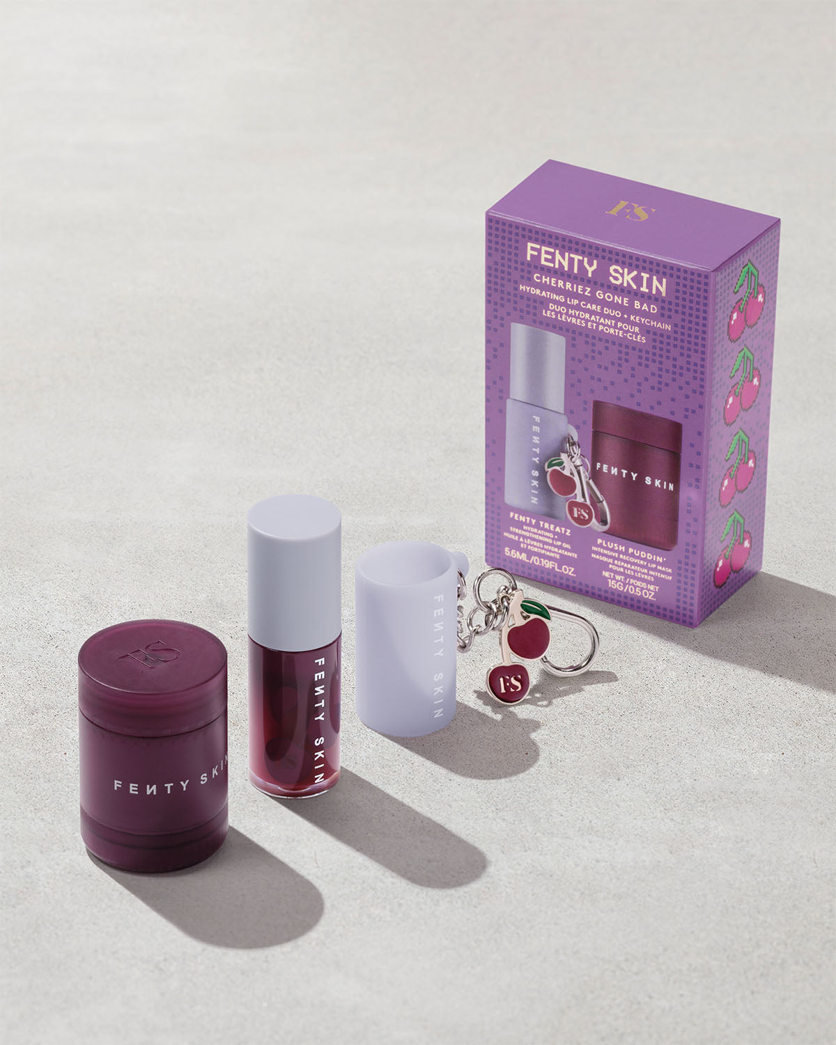 Cherriez Gone Bad Hydrating Lip Balm & Scrub Duo Set with Keychain - Moisturizing Lip Care for Dry, Chapped Lips - Perfect for On-the-Go Hydration, Gift Giving & Daily Lip Care Routine
