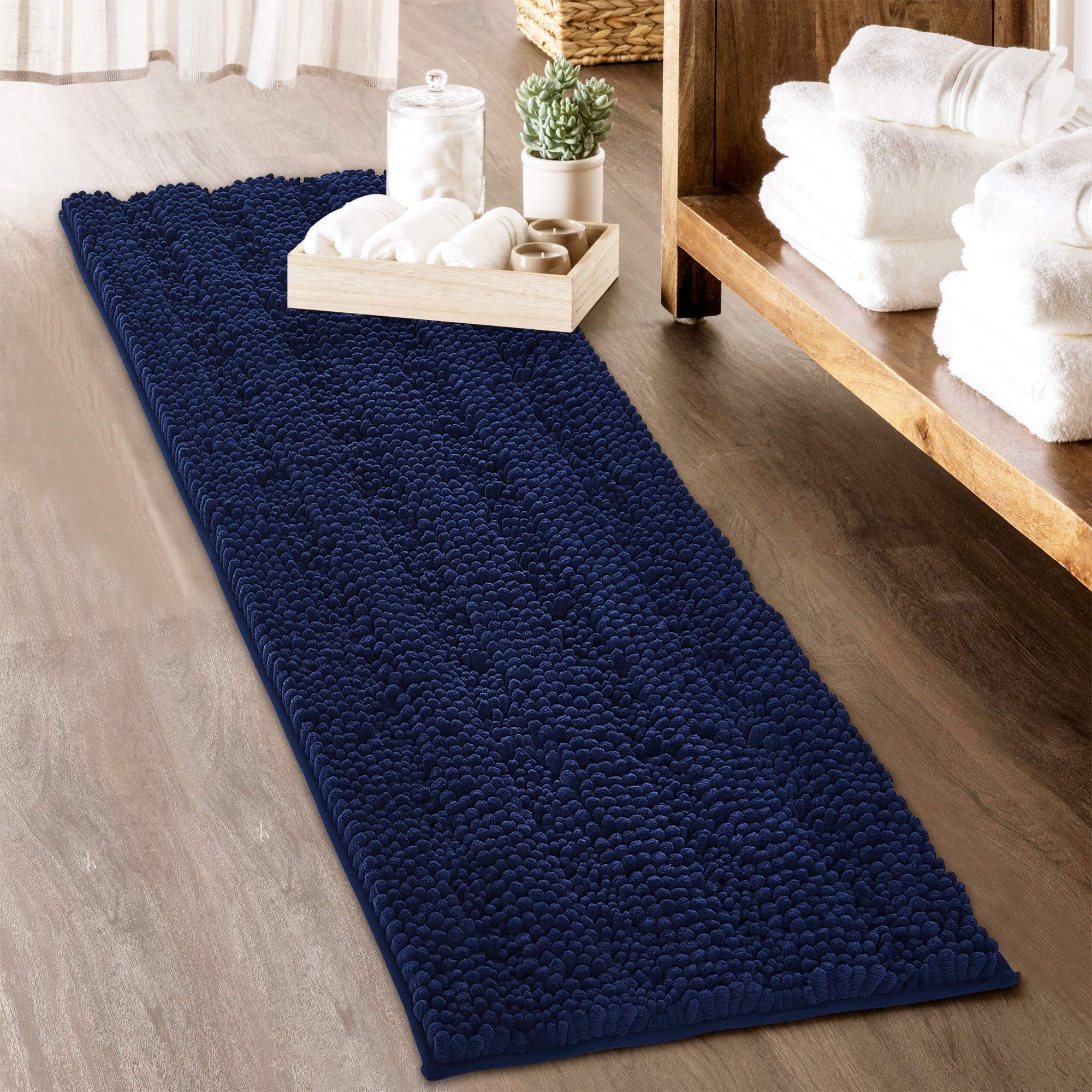 KGORGE Blackout Curtains for Living Room & Bedroom - Thermal Insulated Room Darkening Drapes with Matching Bath Mat Set | Perfect for Home Theater, Nursery, and Shift Workers
