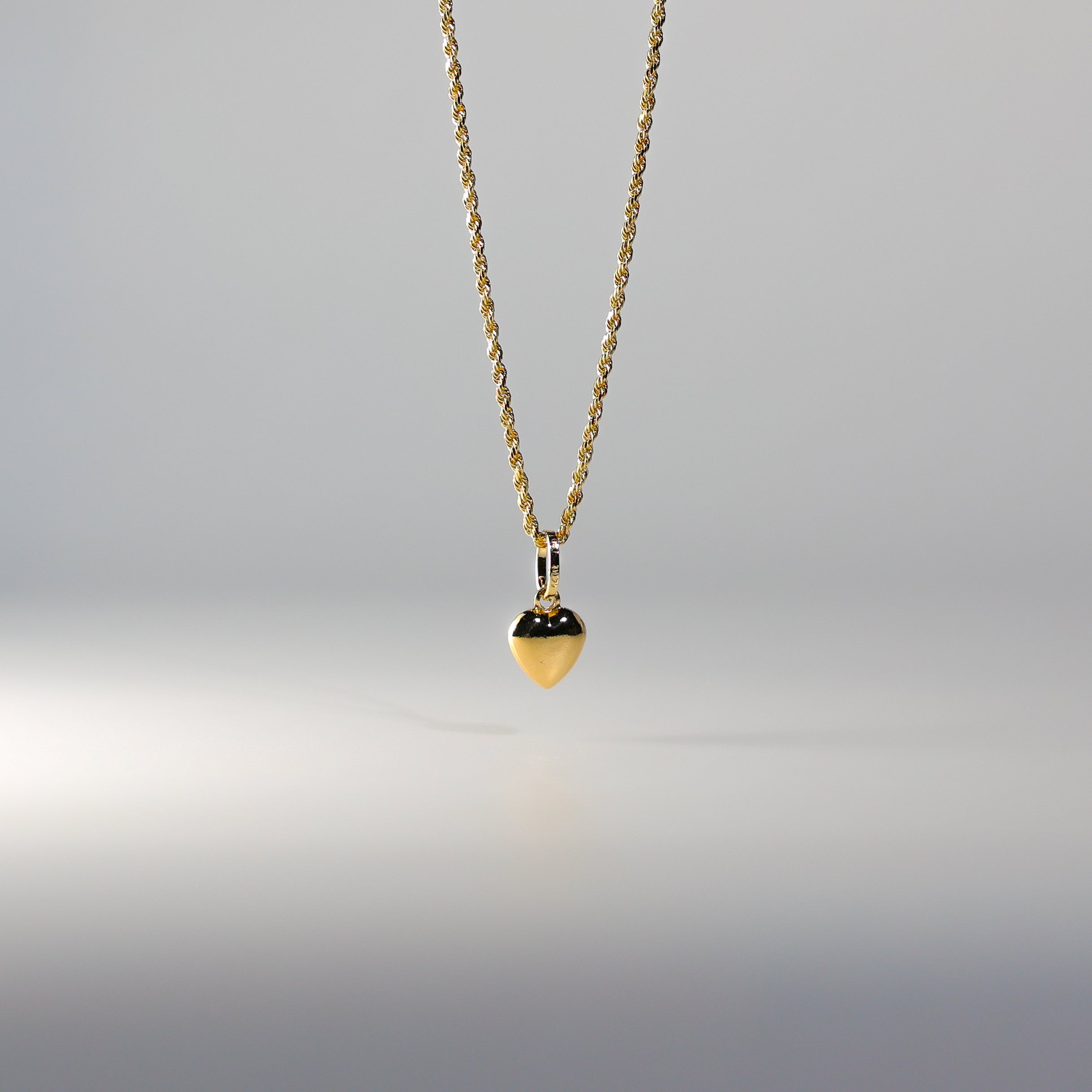 Gold Heart Charm Pendant Necklace PT0446 - Elegant 14K Gold Plated Jewelry Gift for Women, Perfect for Valentine's Day, Anniversary & Romantic Occasions