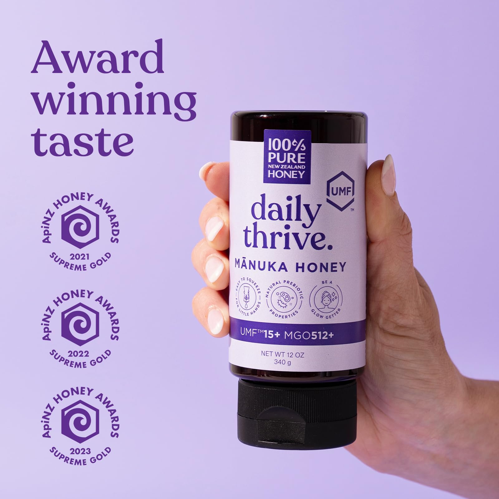 UMF 15+ Manuka Honey 12oz - Raw, Unfiltered & Certified for Daily Wellness