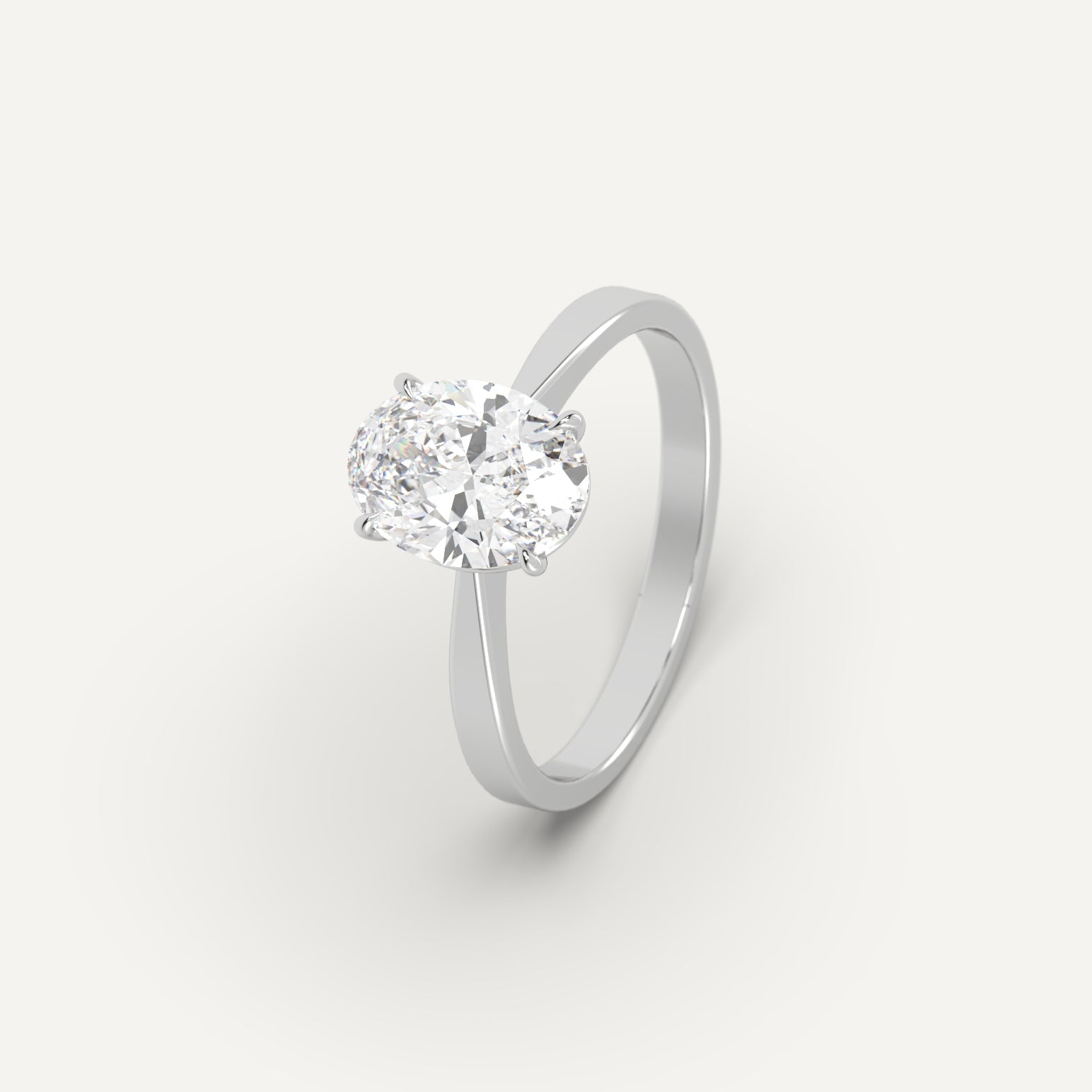 2 Carat Oval Cut Diamond Engagement Ring for Women - 14K White Gold Solitaire Wedding Band - Perfect for Proposals, Anniversaries & Special Occasions