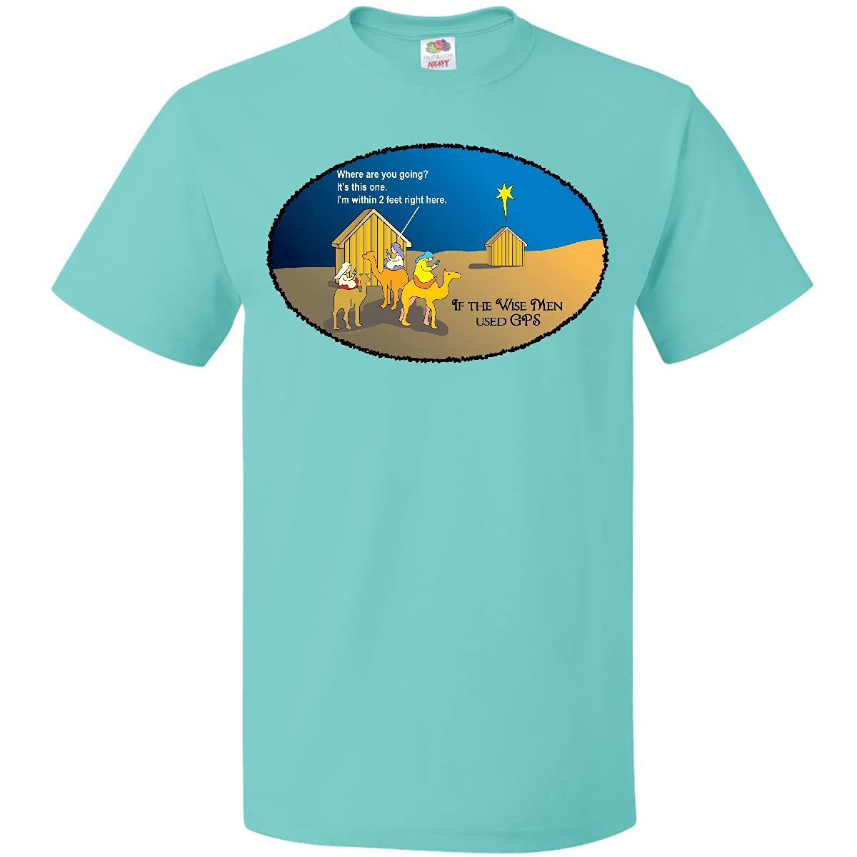 Inktastic Wise Men Christmas GPS T-Shirt - Funny Holiday Graphic Tee for Men - Perfect for Christmas Parties & Family Gatherings