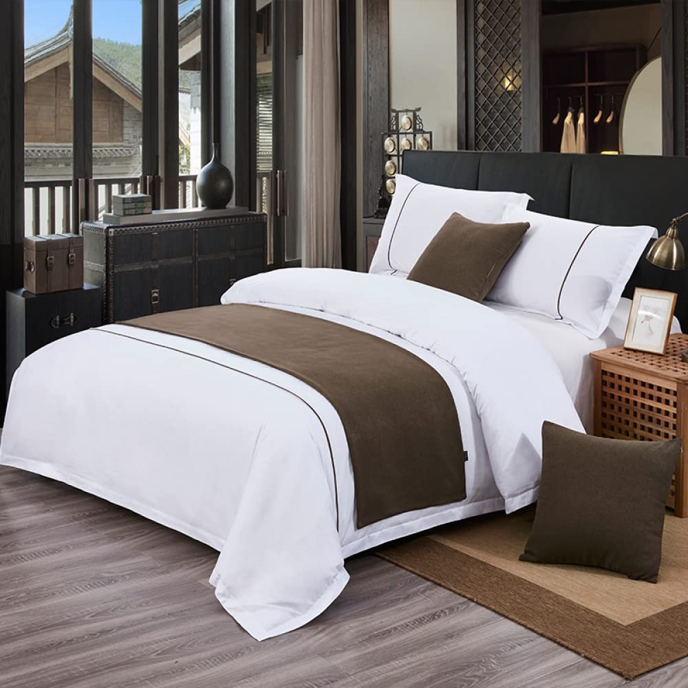 Luxury Cotton Linen Bed Runner Scarf - Decorative Bedspread Protector for Twin, Queen & King Size Beds | Hotel & Guestroom Bed Tail Pad, Elegant Foot of Bed Throw - Perfect for Home Decor, Airbnb Styling & Upscale Bedroom Accents