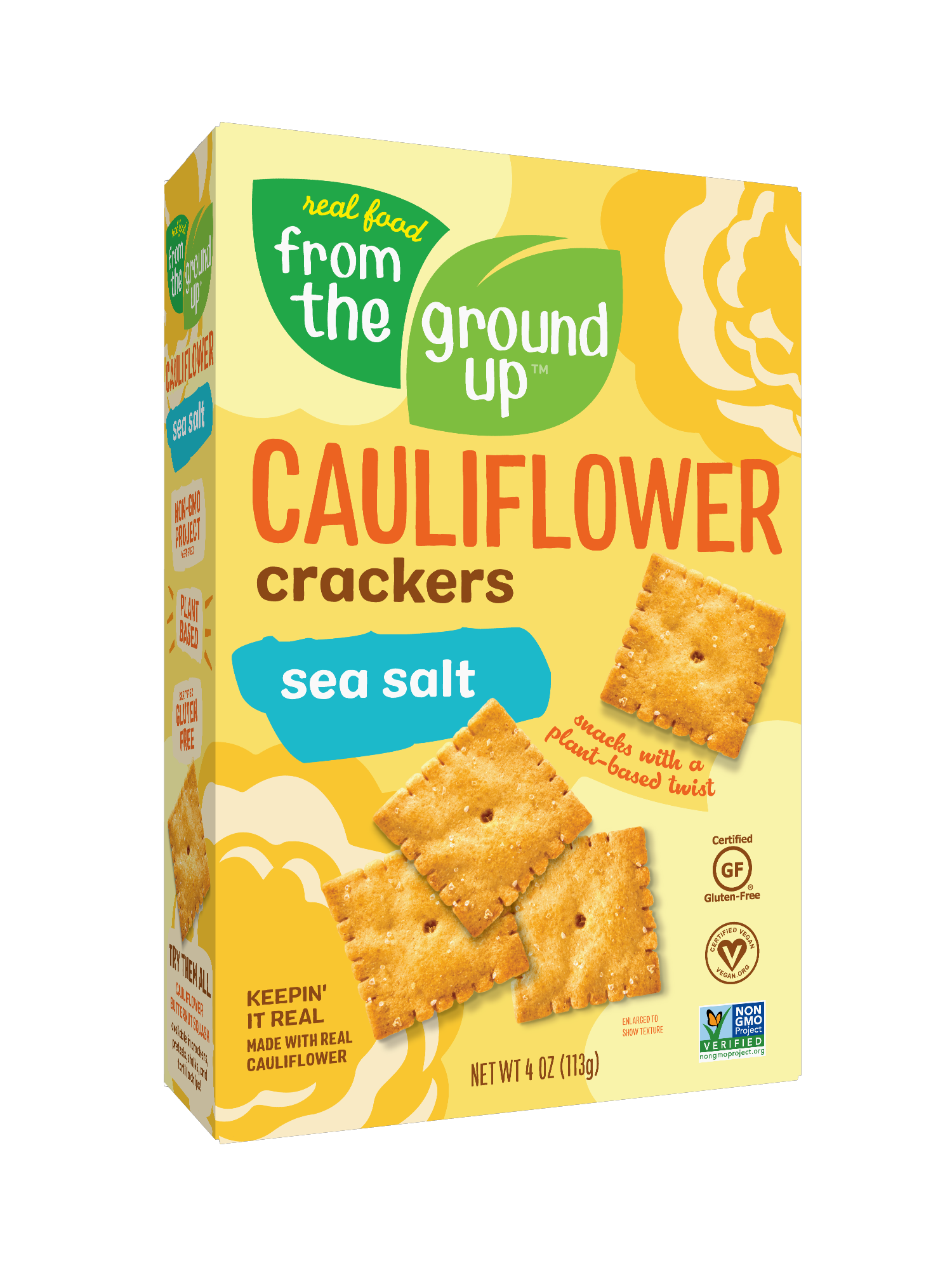 Organic Sea Salt Cauliflower Crackers - Gluten-Free, Vegan Snacks for Healthy Eating - Perfect for Keto, Paleo Diets & On-The-Go Snacking
