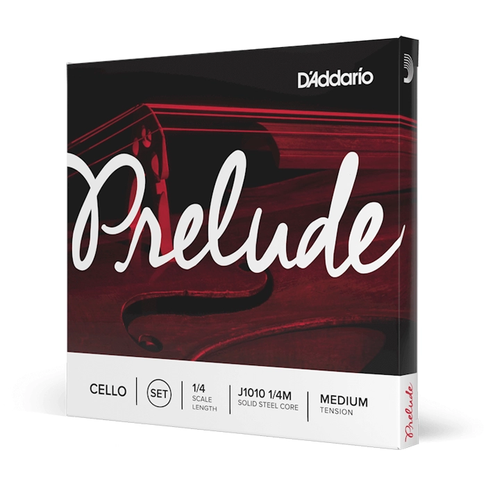 D'Addario J1010 Prelude Cello Strings - 1/4 Size Medium Tension for Student & Intermediate Players - Perfect for Practice, Performances & School Orchestras