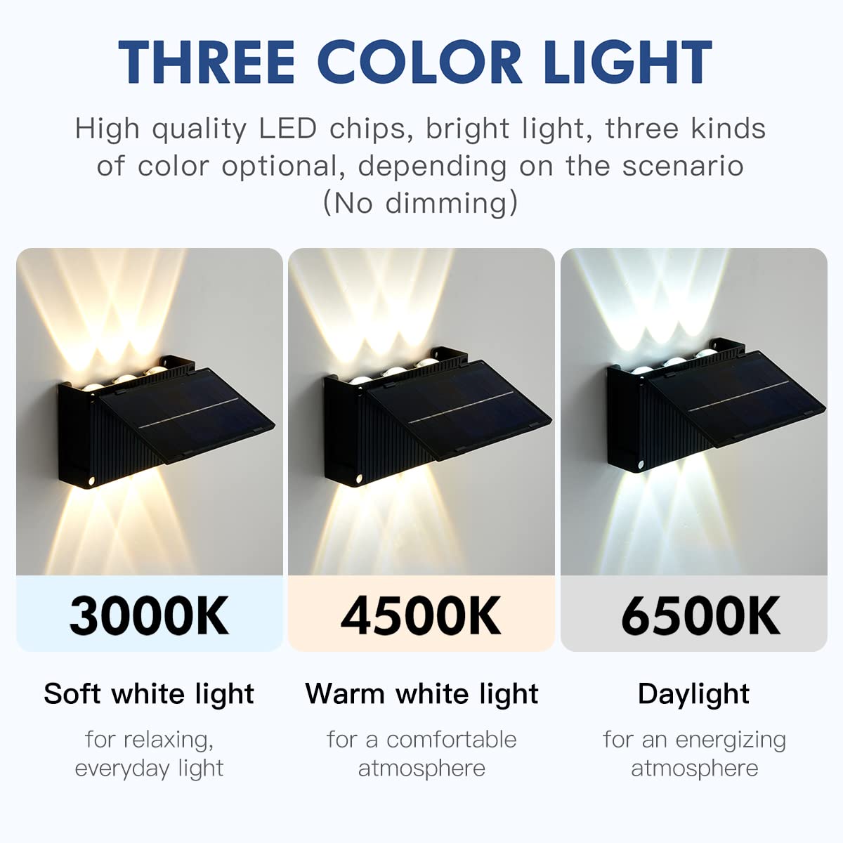 Solar Powered Outdoor Wall Lights - Waterproof IP65, LED with Reflector, 3 Lighting Modes - Perfect for Garden, Patio, Pathway, and Backyard Illumination
