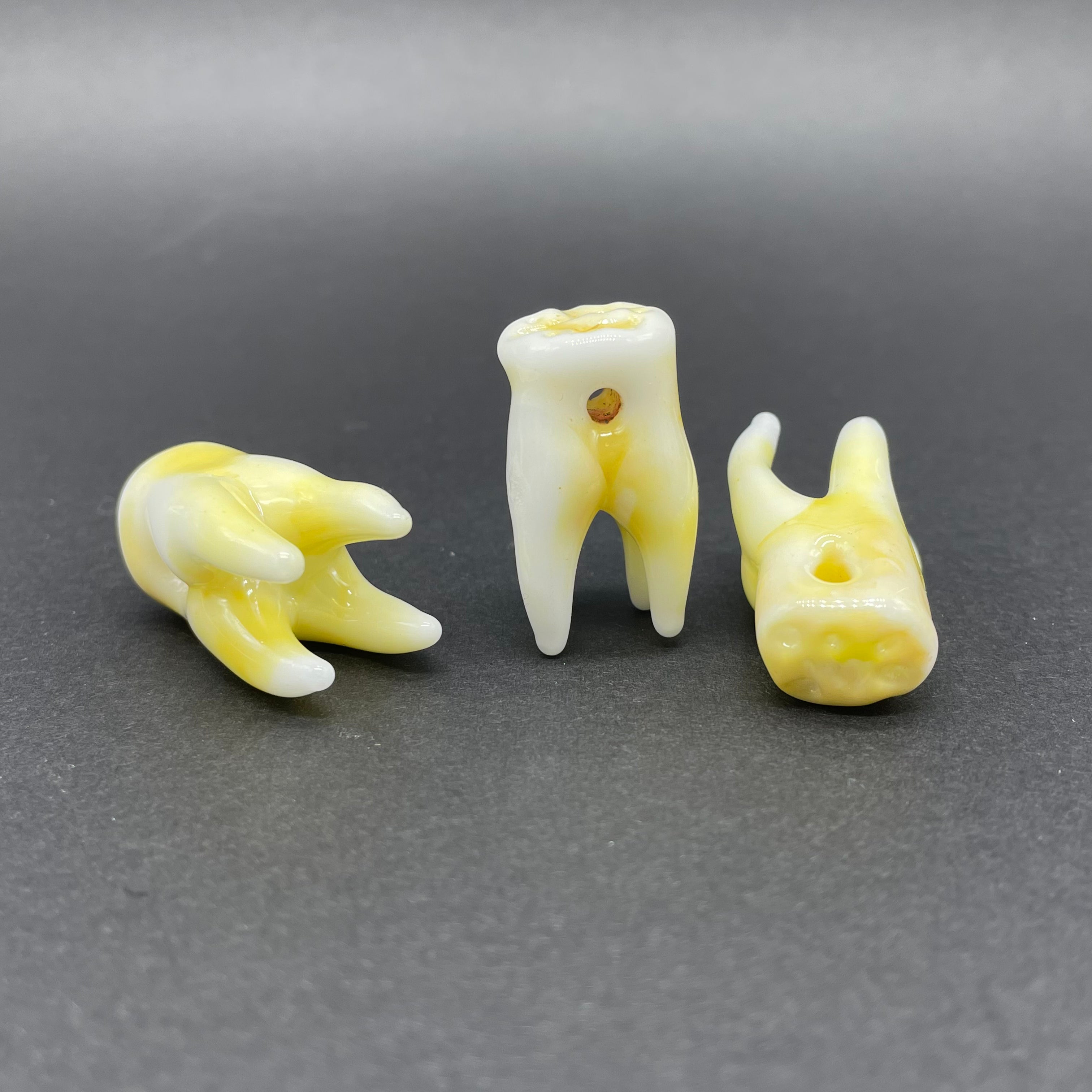 3 Pack Glass Tooth Beads for Jewelry Making - DIY Craft Beads for Necklaces, Bracelets, and Earrings - Perfect for Handmade Jewelry and Art Projects