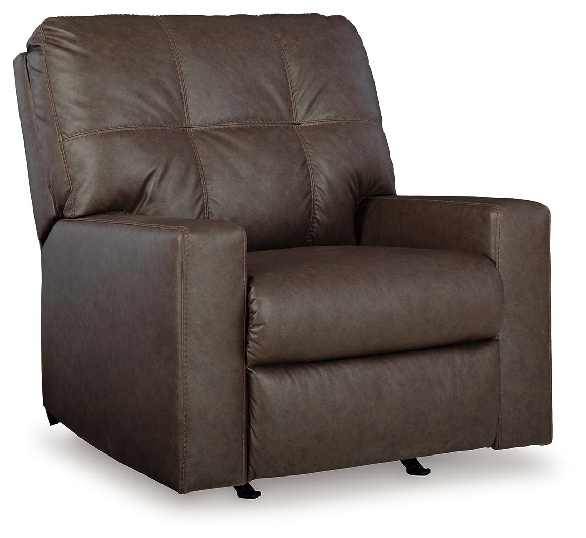 Barlin Mills Umber Rocker Recliner Chair - Faux Leather Living Room Furniture for Relaxing & Lounging at Home