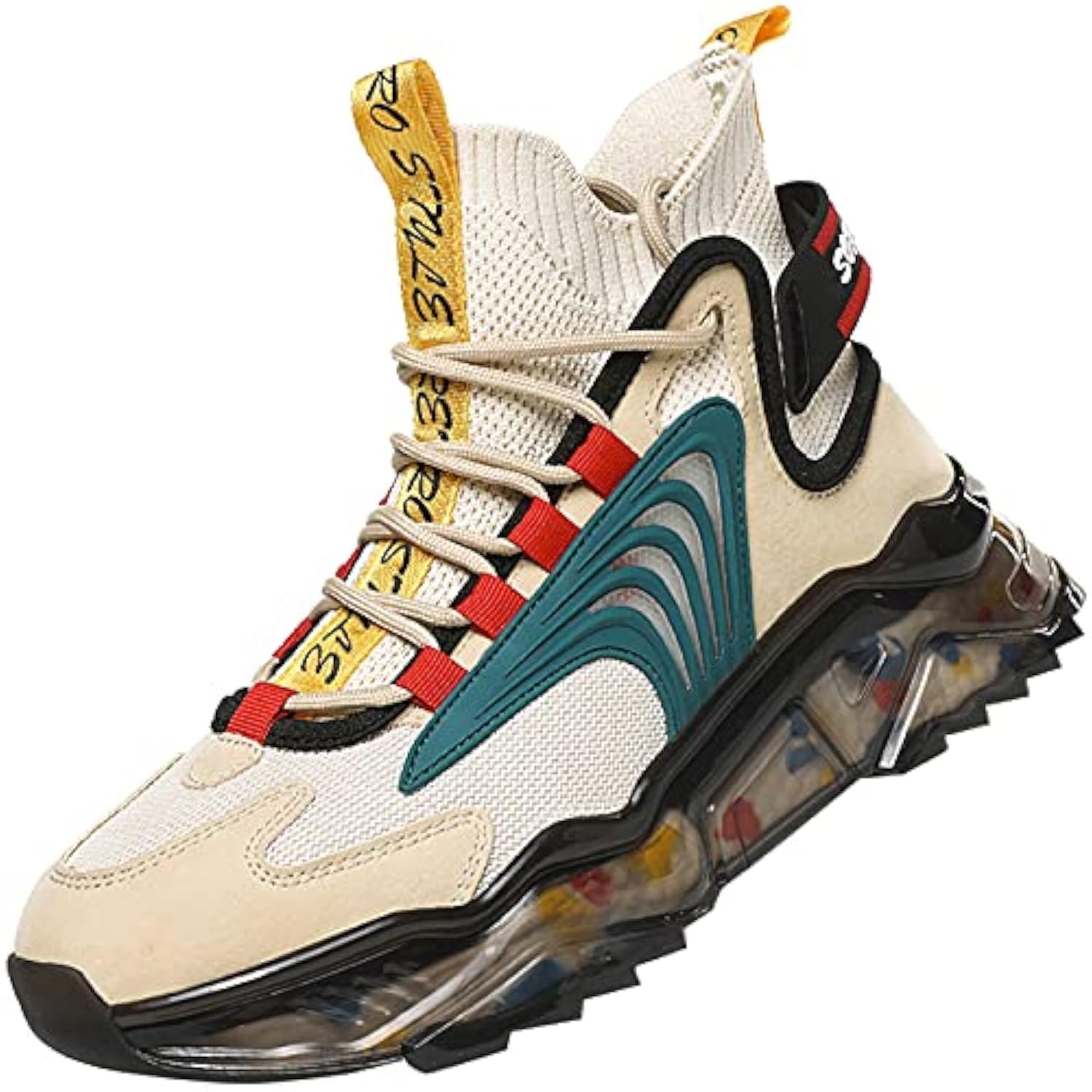**LZDZN Men's High Top Basketball Sneakers - Breathable Running Shoes for Men, Trail & Athletic Sports - Black, Beige, Grey - Size Options for Men, Women & Boys - Perfect for Gym, Outdoor & Casual Wear**