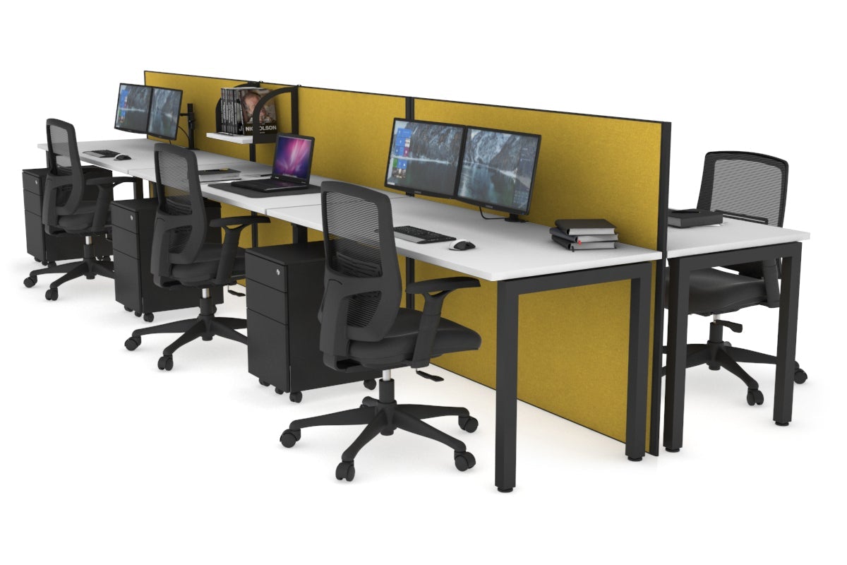 Horizon Quadro 6p Bench Square Legs Office Workstation - 47.2