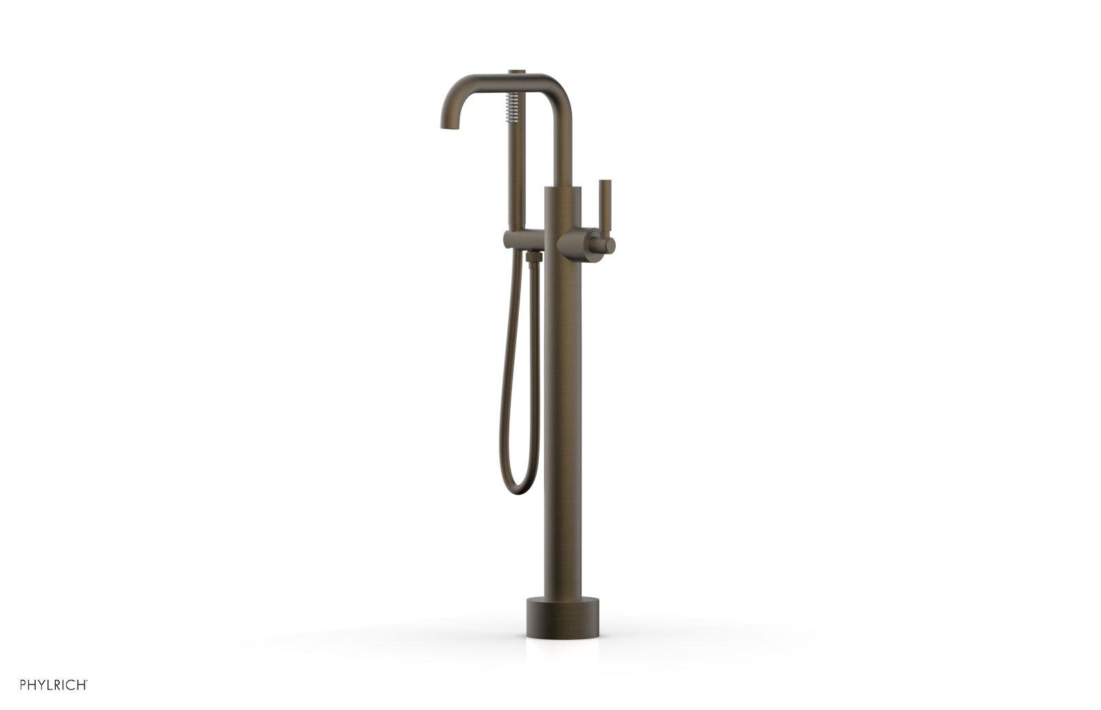BASIC Low Floor Mount Tub Filler with Lever Handle and Hand Shower D130 45 03 - Perfect for Modern Bathroom Renovations and Spa-Like Shower Experiences