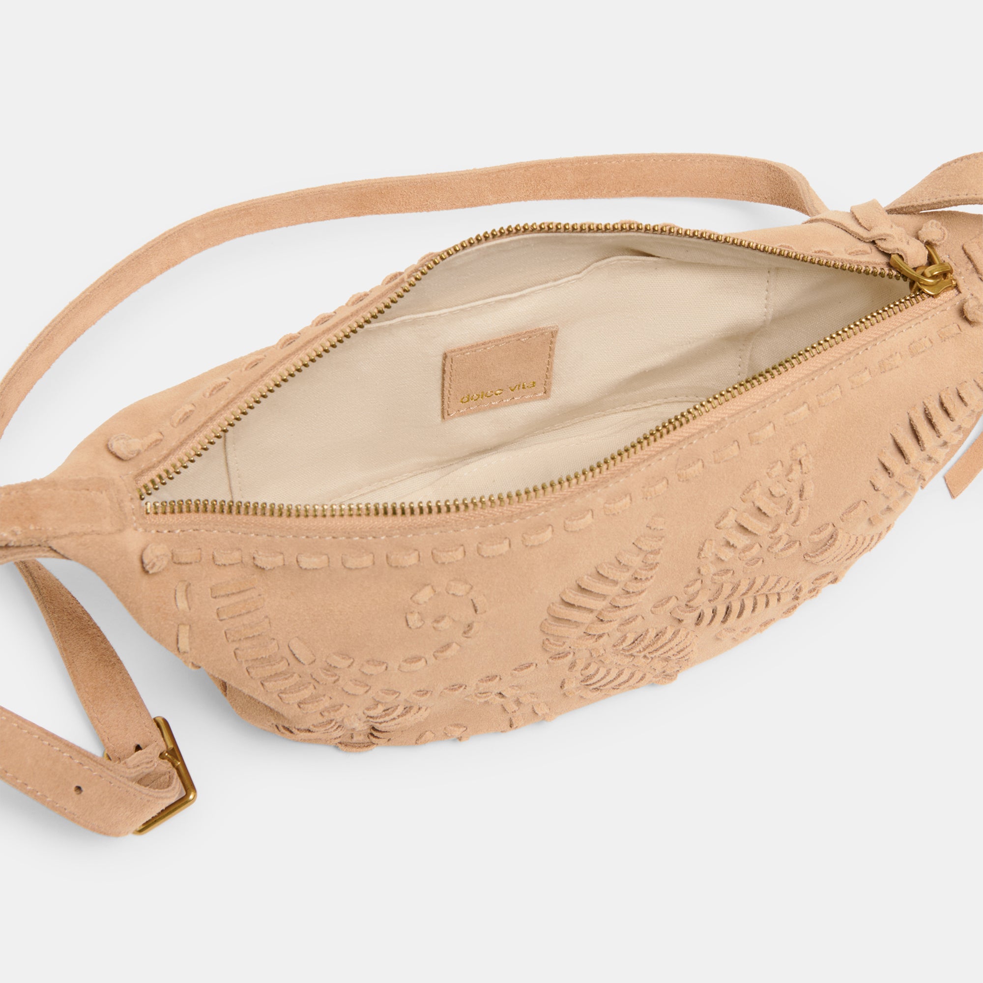 Lipari Crossbody Bag in Beige Suede - Stylish & Lightweight for Women | Perfect for Work, Travel & Everyday Use