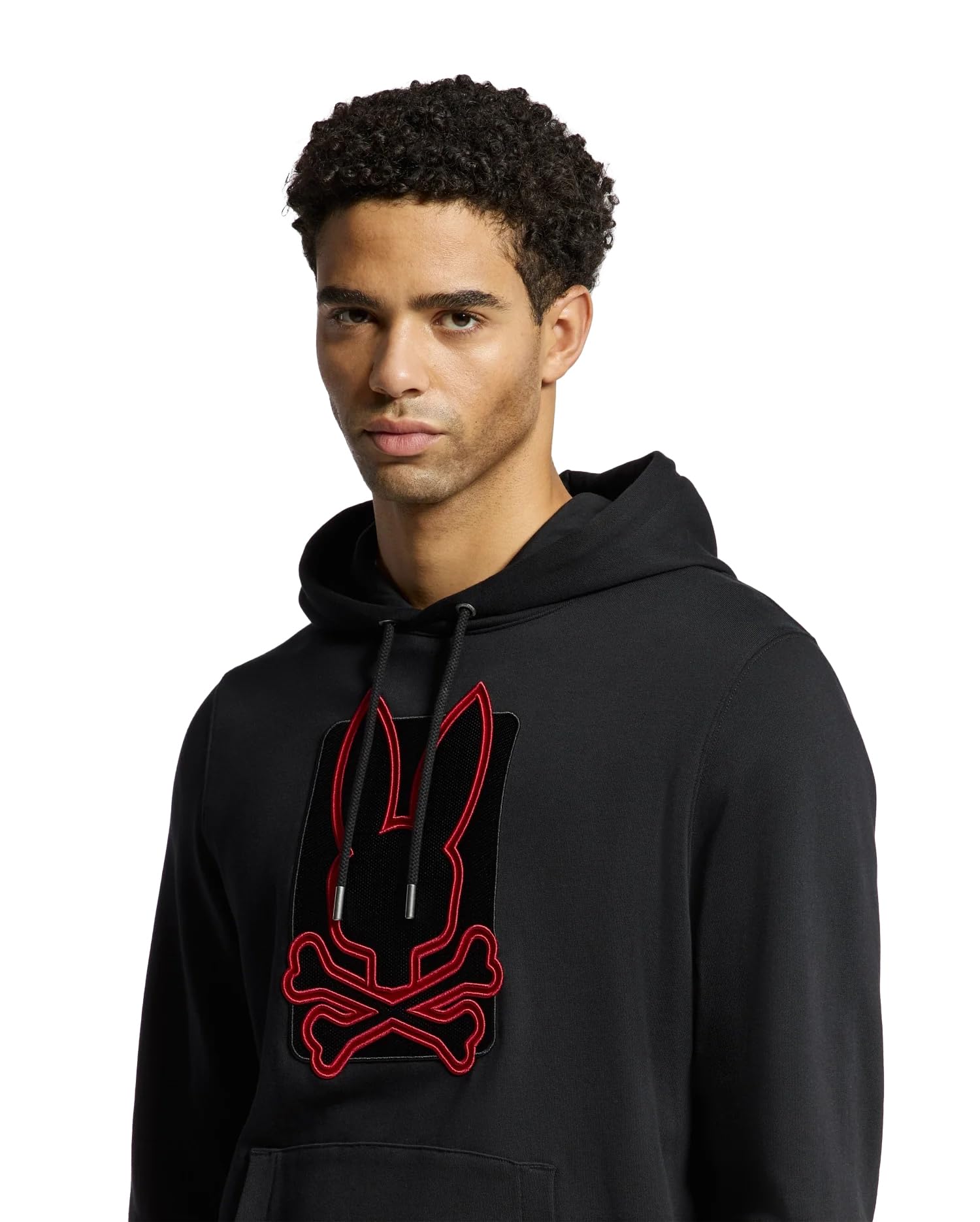 Psycho Bunny Pierce Embroidered French Terry Hoodie for Men - Premium Cotton Blend Pullover Sweatshirt | Perfect for Casual Wear, Street Style & Lounge Comfort