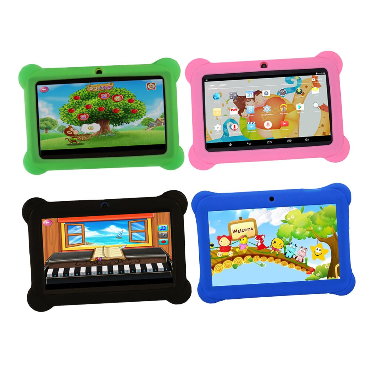 OSALADI 2-Pack Kids Tablet - 8GB Quad-Core Android WiFi Learning Tablet for Children with Parental Controls | Perfect for Homeschooling, Travel & Educational Games