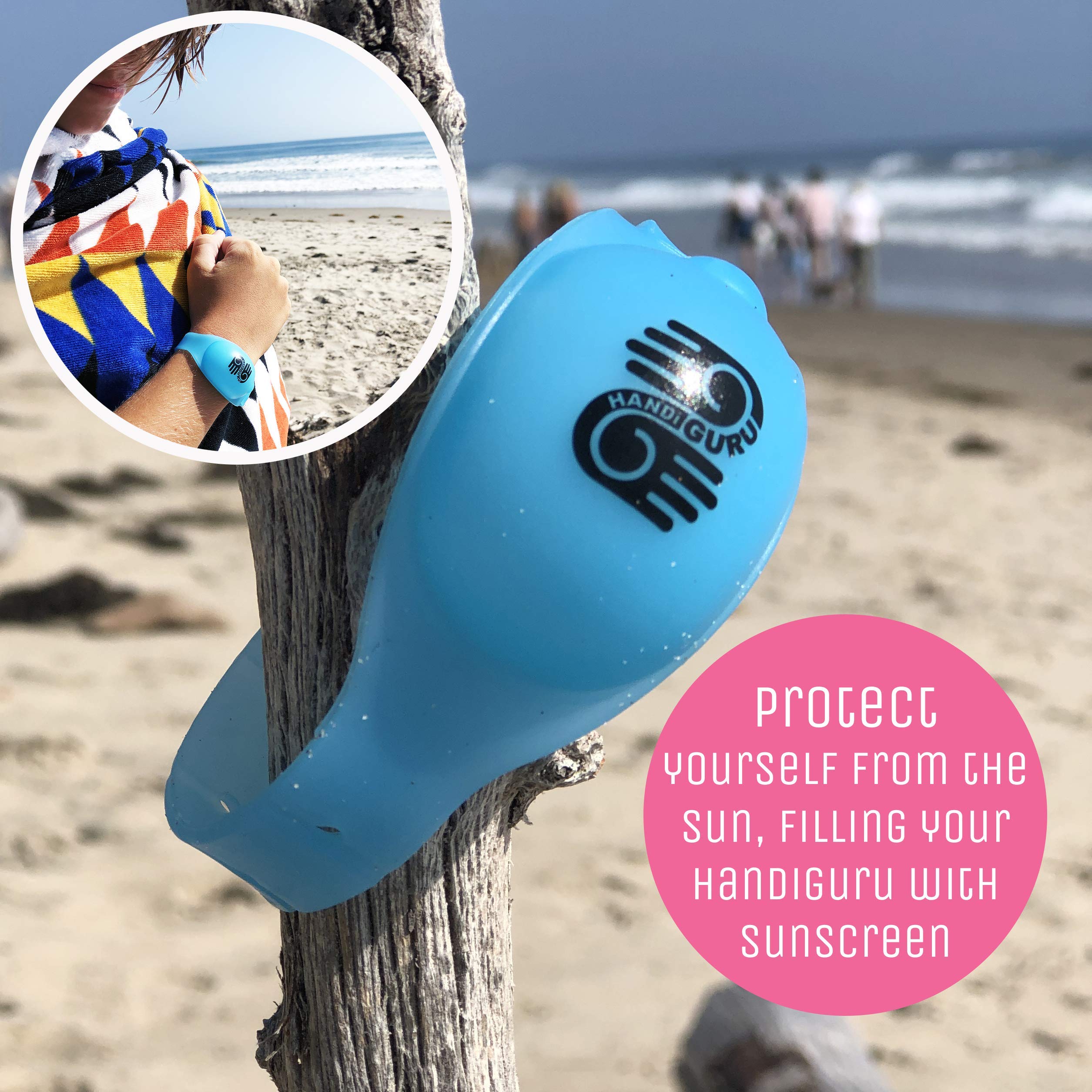 Refillable Hand Sanitizer Bracelet Kit - Portable Wristband Dispenser for Sanitizing Gel & Sunscreen - Travel Essential with Refill Bottle (Liquids Not Included) - Perfect for Outdoor Activities, Gym, Travel and Daily Hygiene (Rambling Rose)