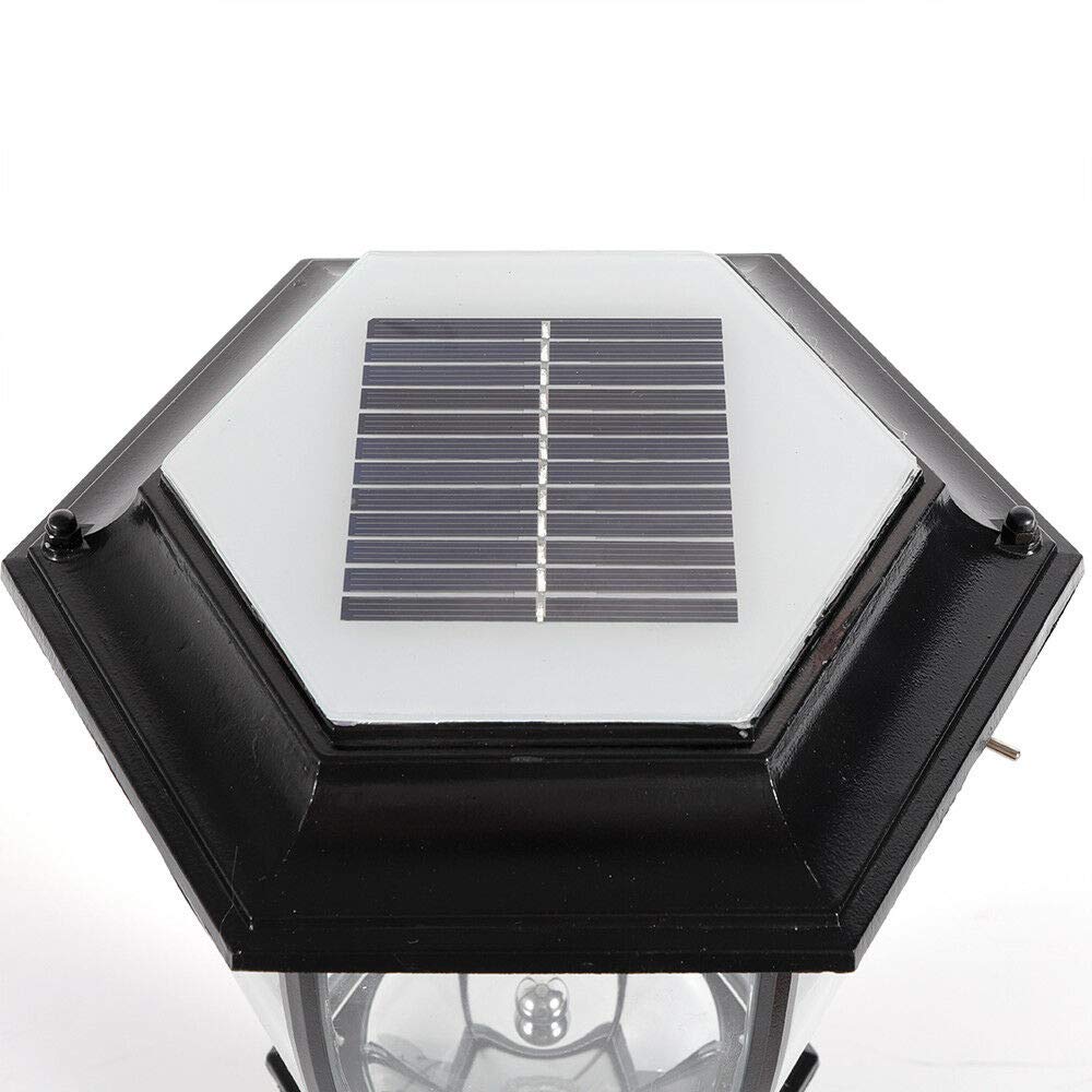 LYNICESHOP Solar Post Lights Outdoor - Waterproof Garden Pathway Lights, Solar Powered Fence Post Cap Lights for Wooden Deck, Yard, Driveway (7.87''X6.30''X13.78'', Black) - Perfect for Landscape Lighting, Backyard Decor & Nighttime Safety