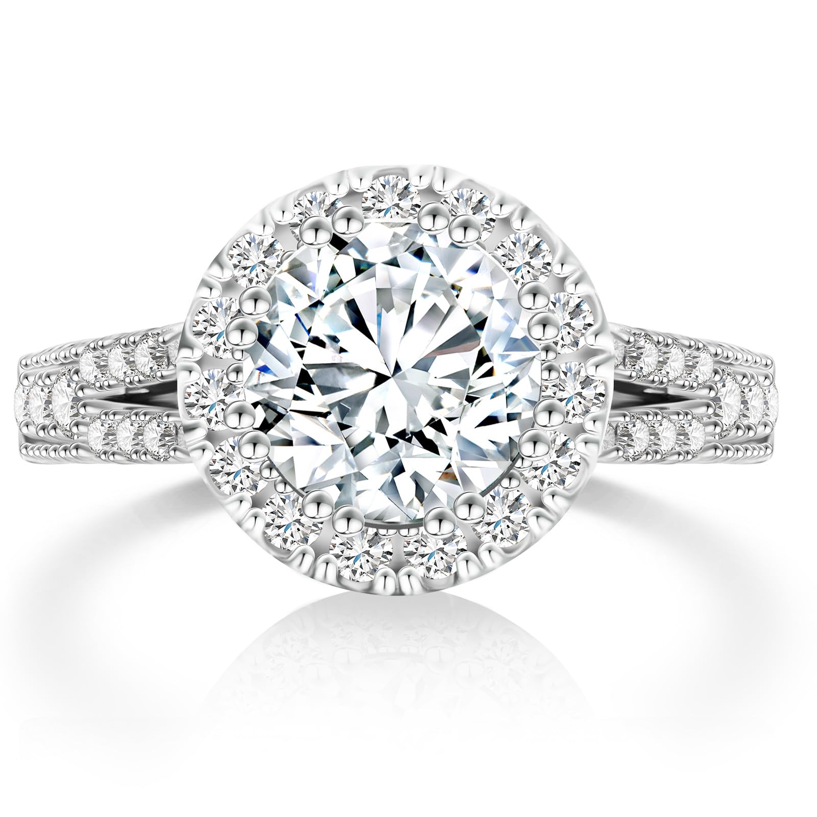 2 Carat Moissanite Engagement Ring for Women - Solitaire Promise Ring in 925 Sterling Silver - Lab Grown Diamond Wedding Band - Perfect Christmas Gift for Mom, Bride & Fiancée - Ideal for Proposals, Anniversaries & Special Occasions