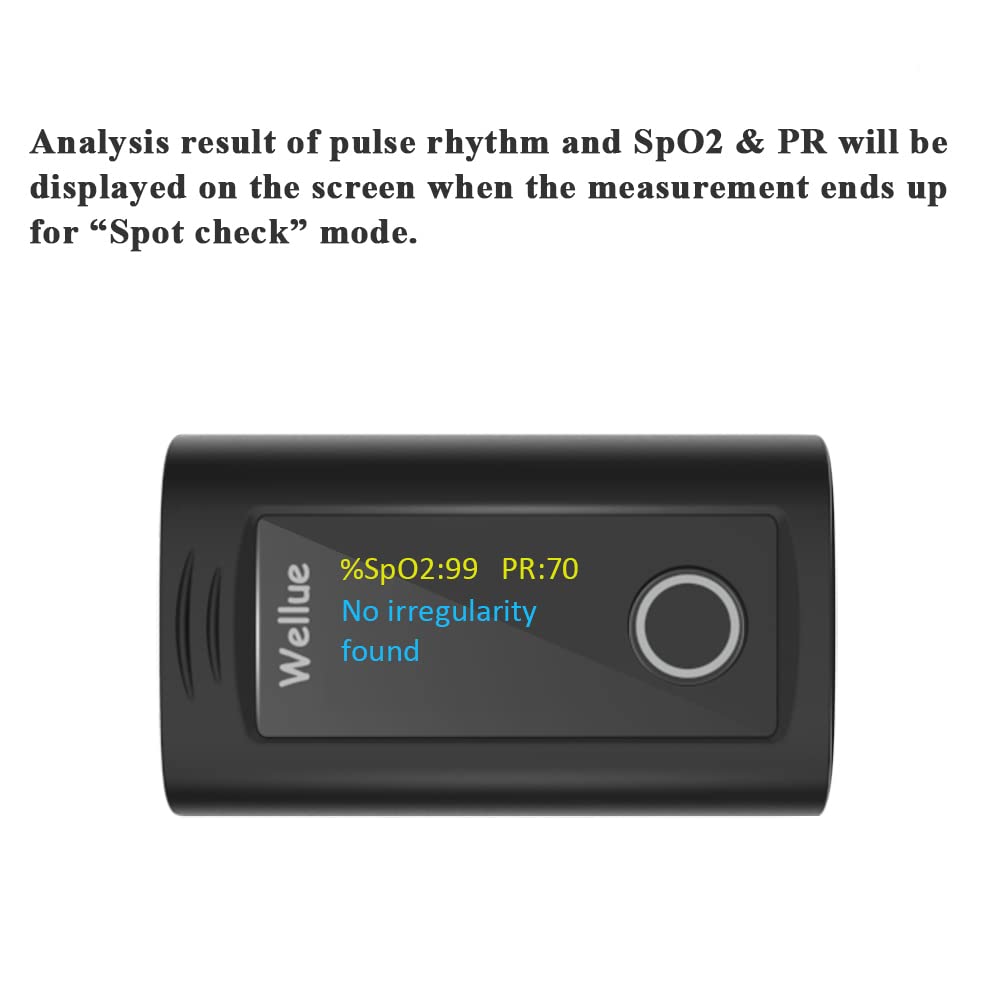 Wellue Fingertip Pulse Oximeter - Accurate Blood Oxygen Saturation Monitor (SpO2) with Batteries, Carry Bag & Lanyard - Portable Oxygen Meter for Fitness, Aviation, Hiking & Health Monitoring
