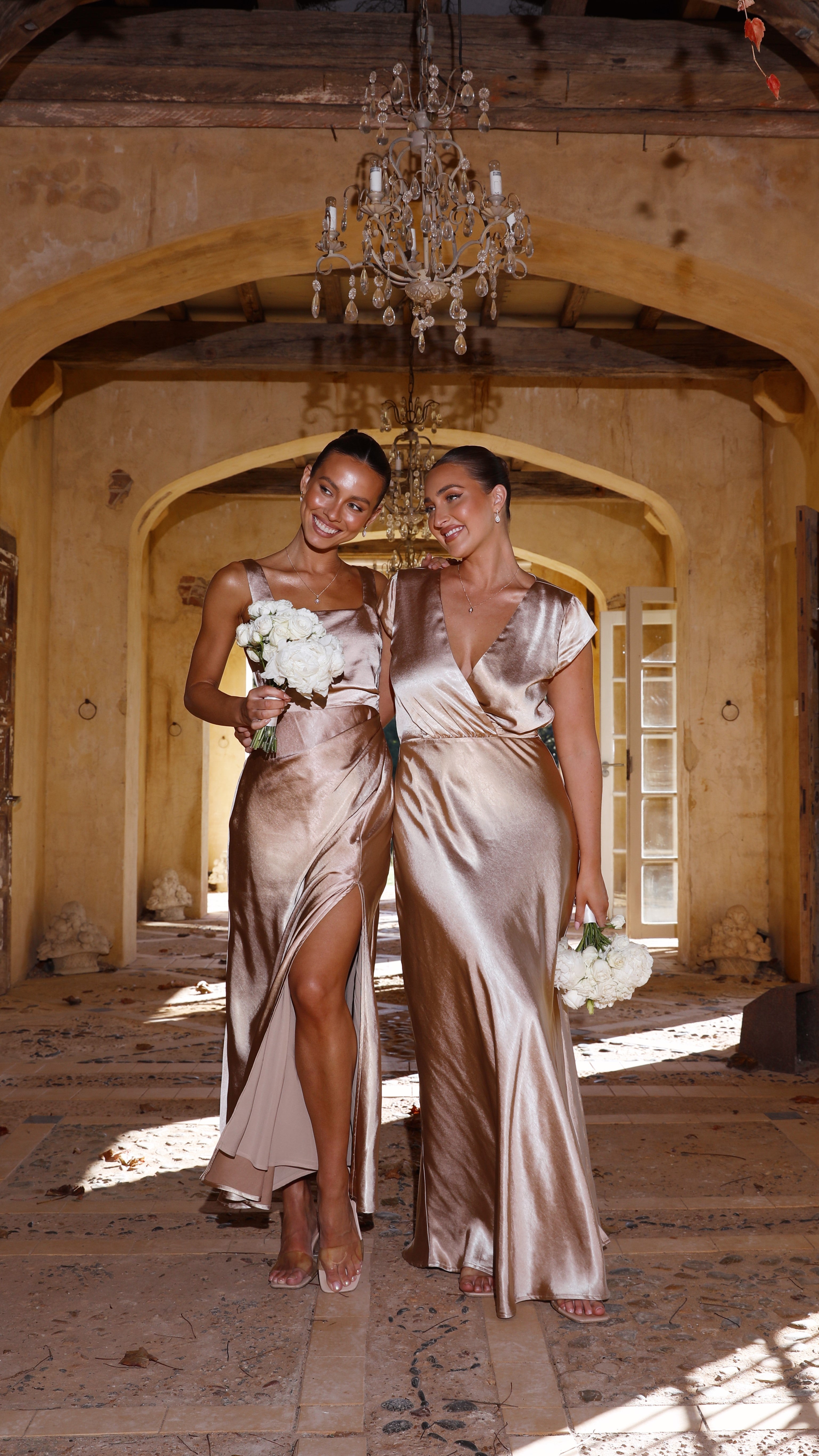 Alaria Maxi Dress for Women - Elegant Gold Long Flowy Dress for Summer, Beach, Party & Special Occasions