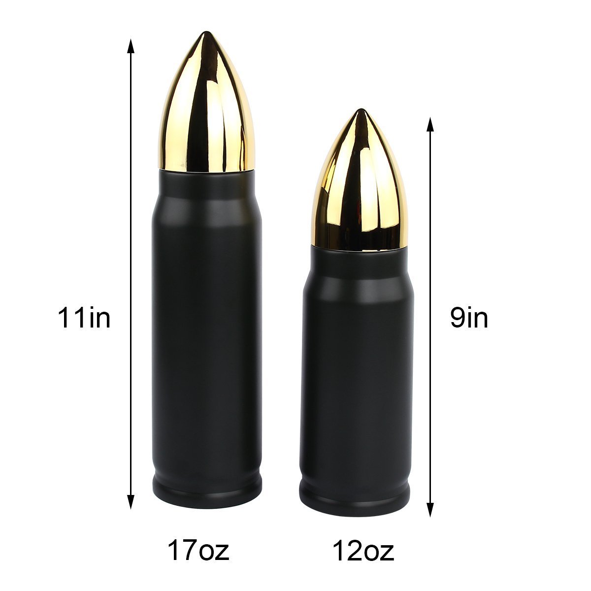 Premium 17oz Stainless Steel Bullet Vacuum Insulated Travel Mug - Gold - Keeps Drinks Hot/Cold for Hours - Perfect for Office, Gym, Hiking & Outdoor Adventures