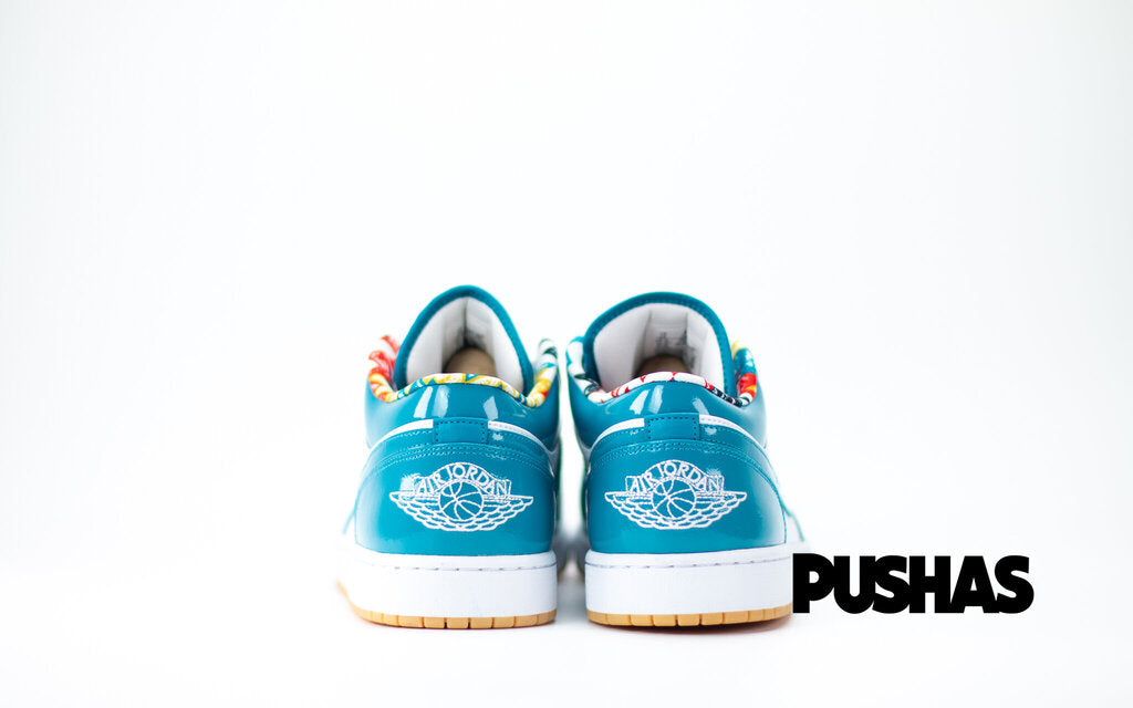 Air Jordan 1 Low SE 'Barcelona Cyber Teal' Sneakers (2022) - Men's Basketball Shoes for Casual Wear & Street Fashion