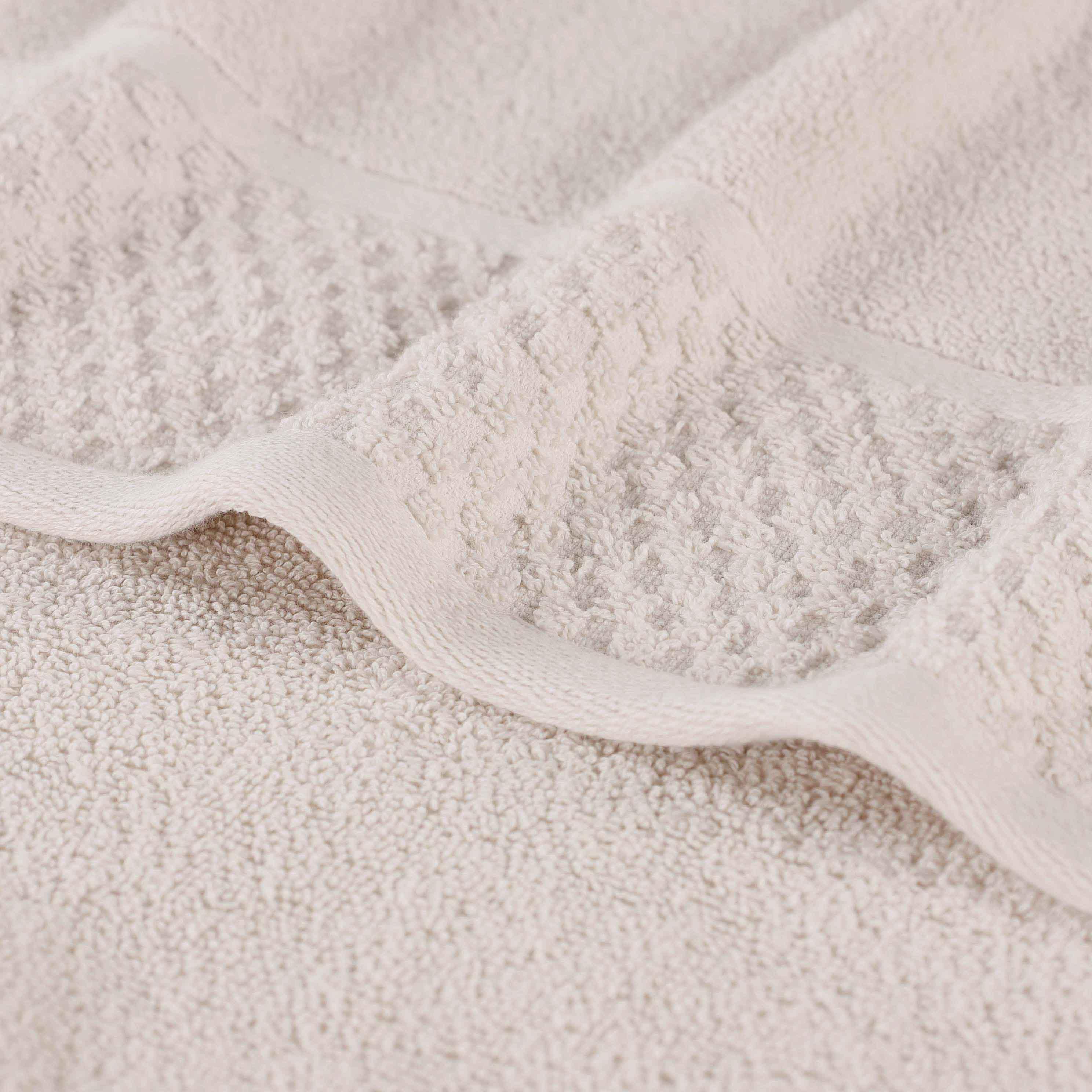 Premium 6-Piece Cotton Jacquard Towel Set - Solid & Two-Toned Colors | Soft & Absorbent Bath Towels for Spa, Gym, and Luxury Home Use