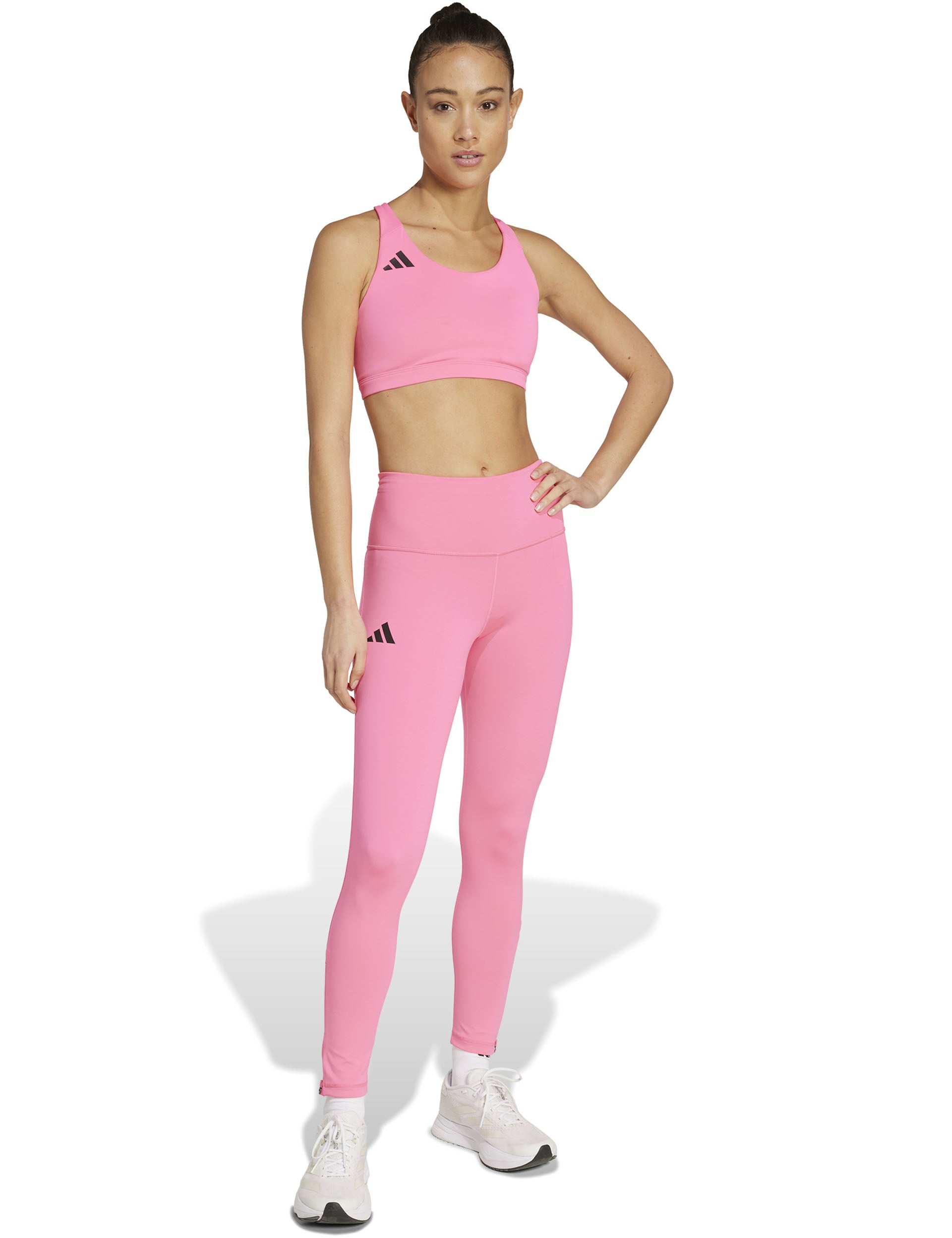 Adizero Essentials Medium Support Sports Bra for Women - Lightweight Running & Workout Top in Lucid Pink - Perfect for Gym, Yoga & High-Intensity Training
