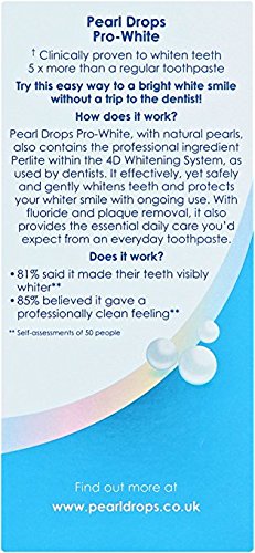 Pearl Drops Daily Pro-White Intensive Whitening Tooth Polish 50ml - Enamel Safe Whitening Toothpaste for Sensitive Teeth, Removes Stains & Brightens Smile - Perfect for Coffee, Tea & Wine Lovers