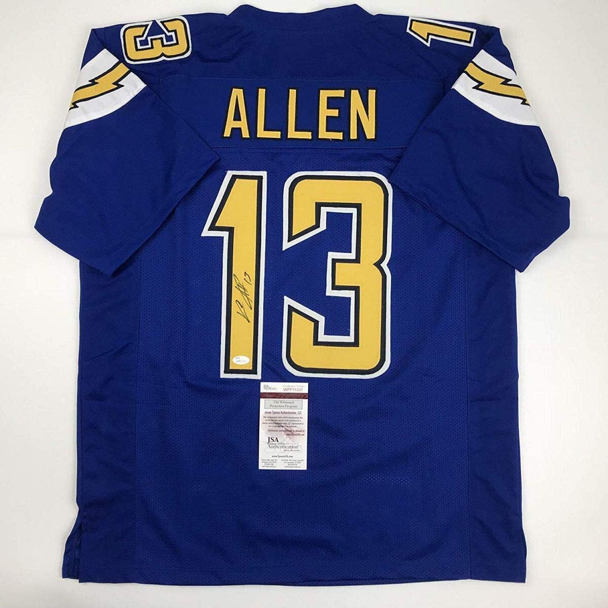 Autographed Keenan Allen Los Angeles Chargers NFL Color Rush Blue Football Jersey with JSA COA - Perfect for Collectors, Fans & Game Day Memorabilia