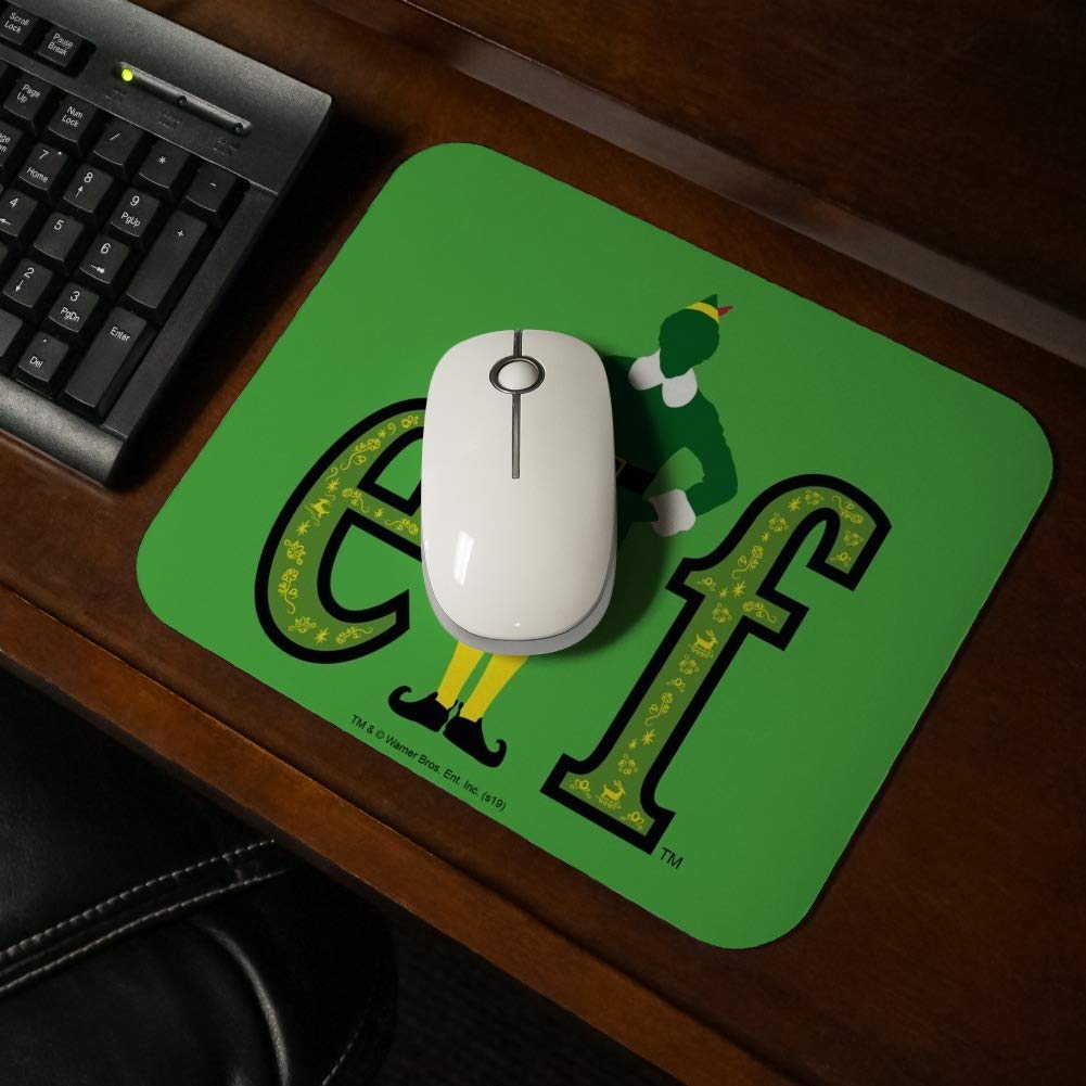 Elf Movie Logo Low Profile Thin Gaming Mouse Pad - Non-Slip Rubber Base, Smooth Surface for PC, Laptop, Office & Home Use