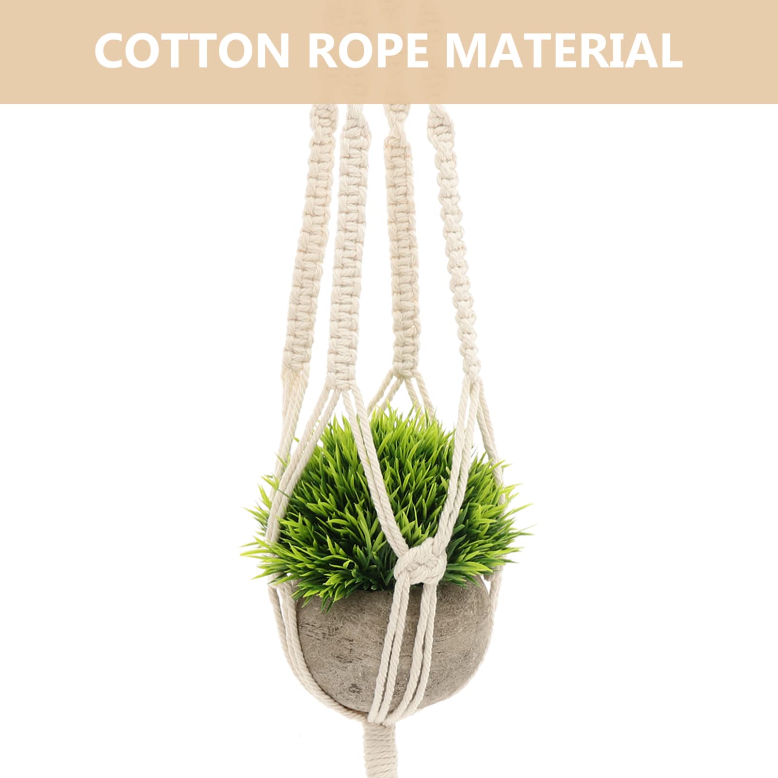 Handmade Macrame Plant Hangers - Bohemian Cotton Rope Hanging Planter for Indoor & Outdoor Decor - Flower Pot Holder for Living Room, Patio, Balcony & Garden Decorations