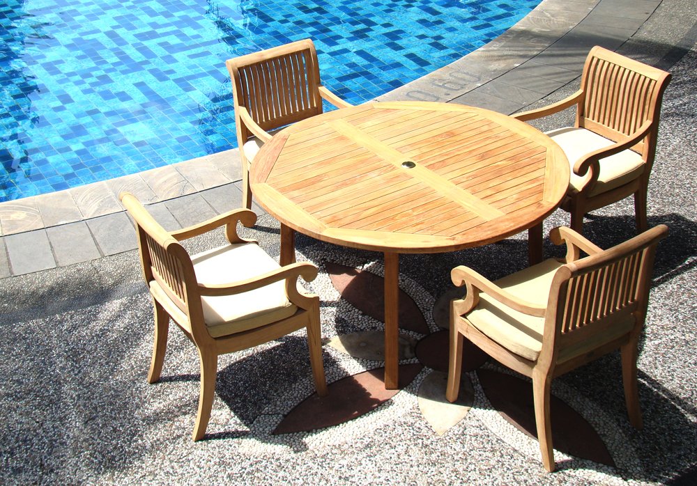 Premium 5-Piece Teak Wood Dining Set - 48