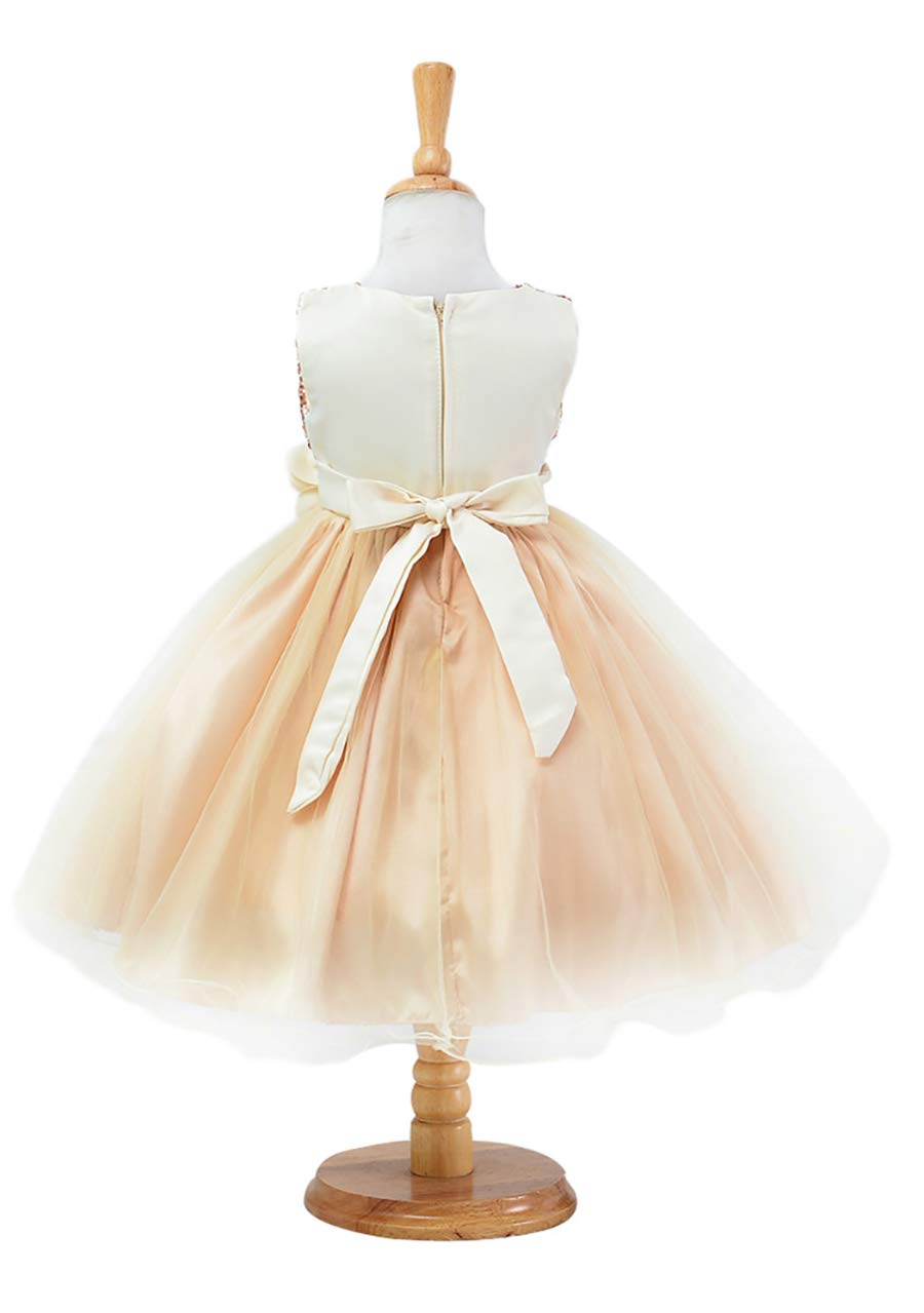 OMZIN Girls Sequin Flower Bow Princess Dress - Sleeveless Lace Tutu Dress for Wedding, Party, Birthday & Special Occasions | Perfect for Pageants, Photo Shoots & Dress-Up Play