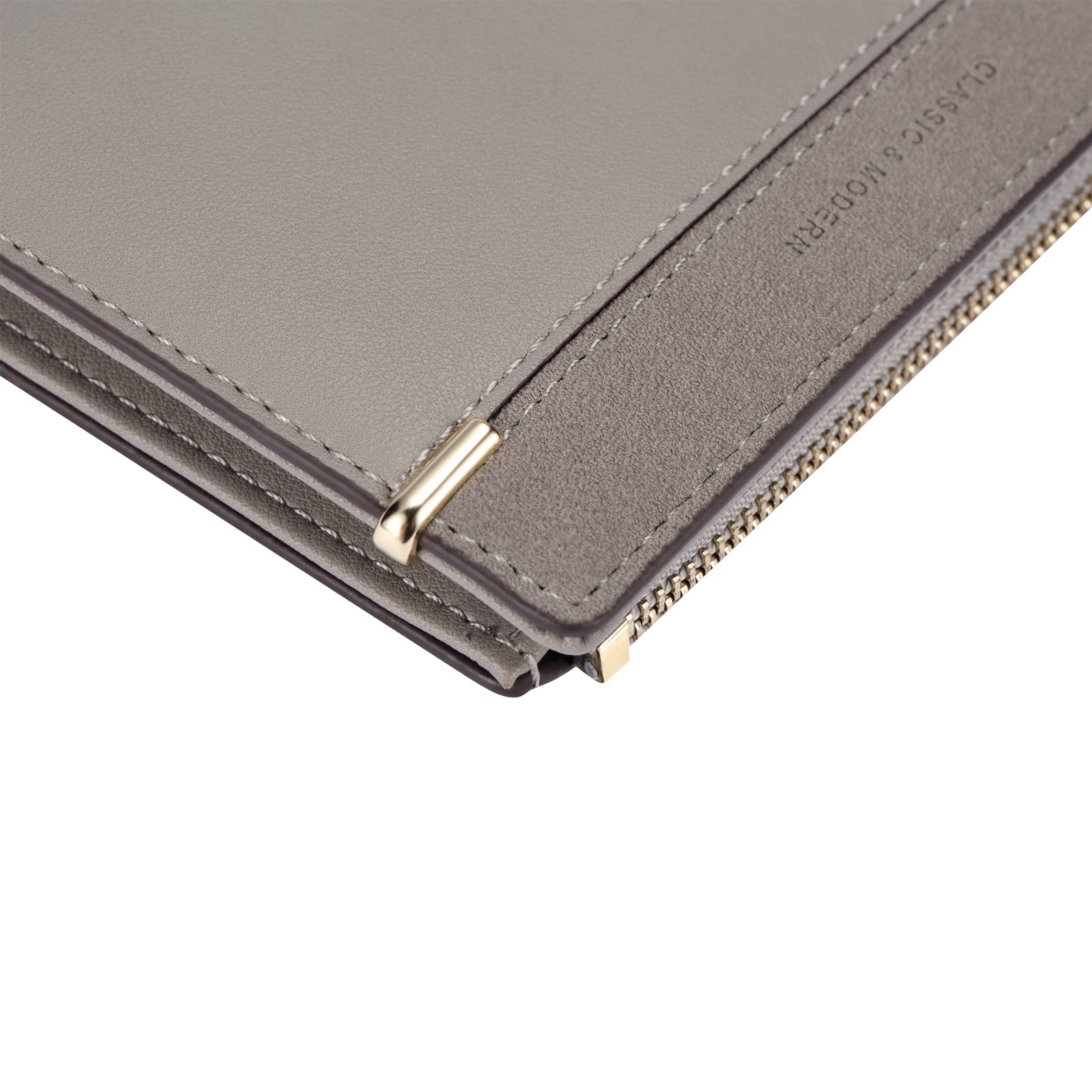 CHAOFANXI Women's Credit Card Holder - Slim PU Leather Wallet with 5 Card Slots & ID Window - Small Ladies Wallet Organizer for Credit Cards, Business Cards & Cash (Gray) - Perfect for Everyday Use, Travel & Minimalist Purse Organization