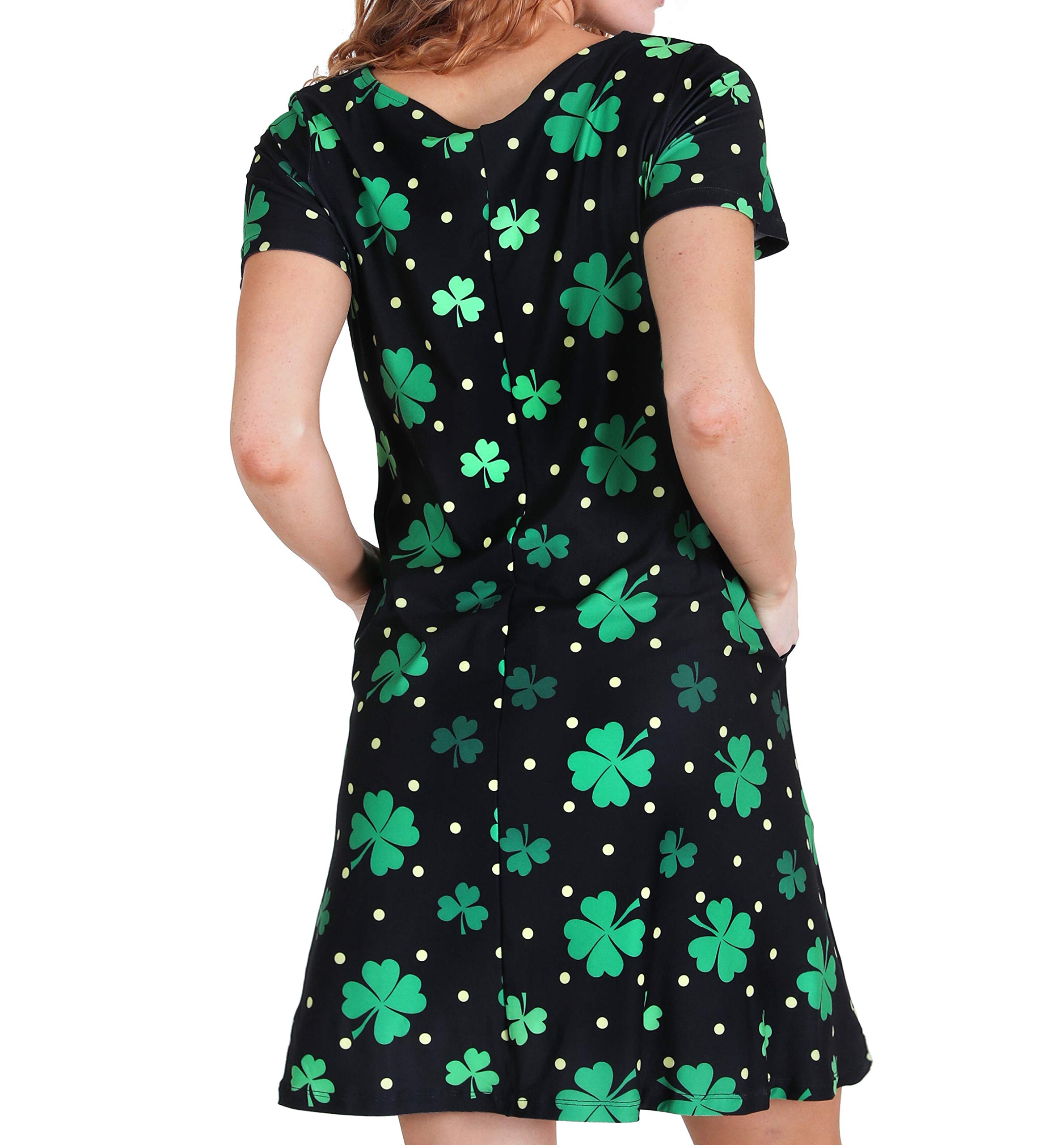 ICONOFLASH Women's Casual Summer Dresses with Pockets - Short Sleeve Floral Print Sundress for Beach, Vacation & Everyday Wear