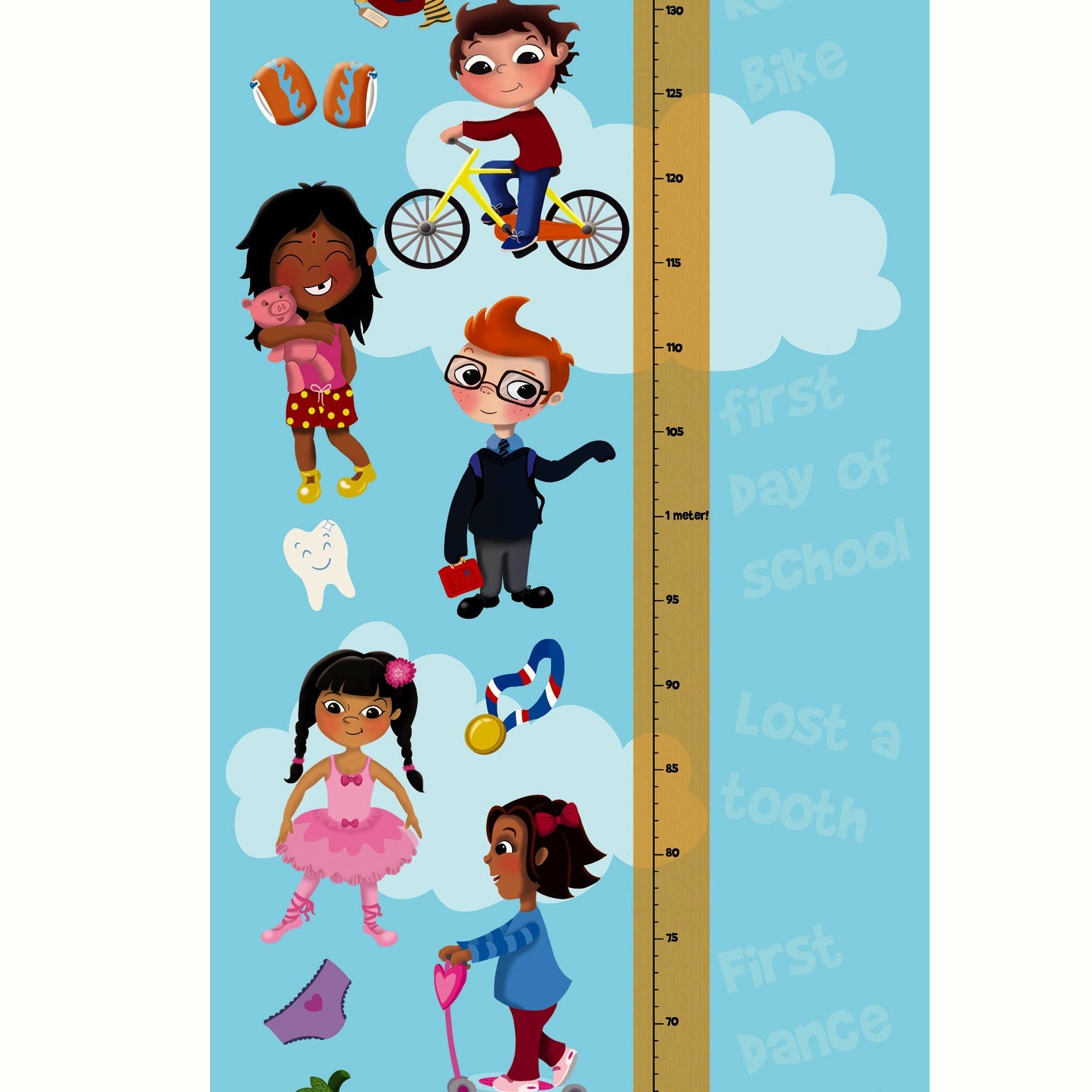 Baby Growth Chart - Height & Milestones Tracker for Kids | Perfect for Nursery, Pediatrician Visits & Family Memory Keeping