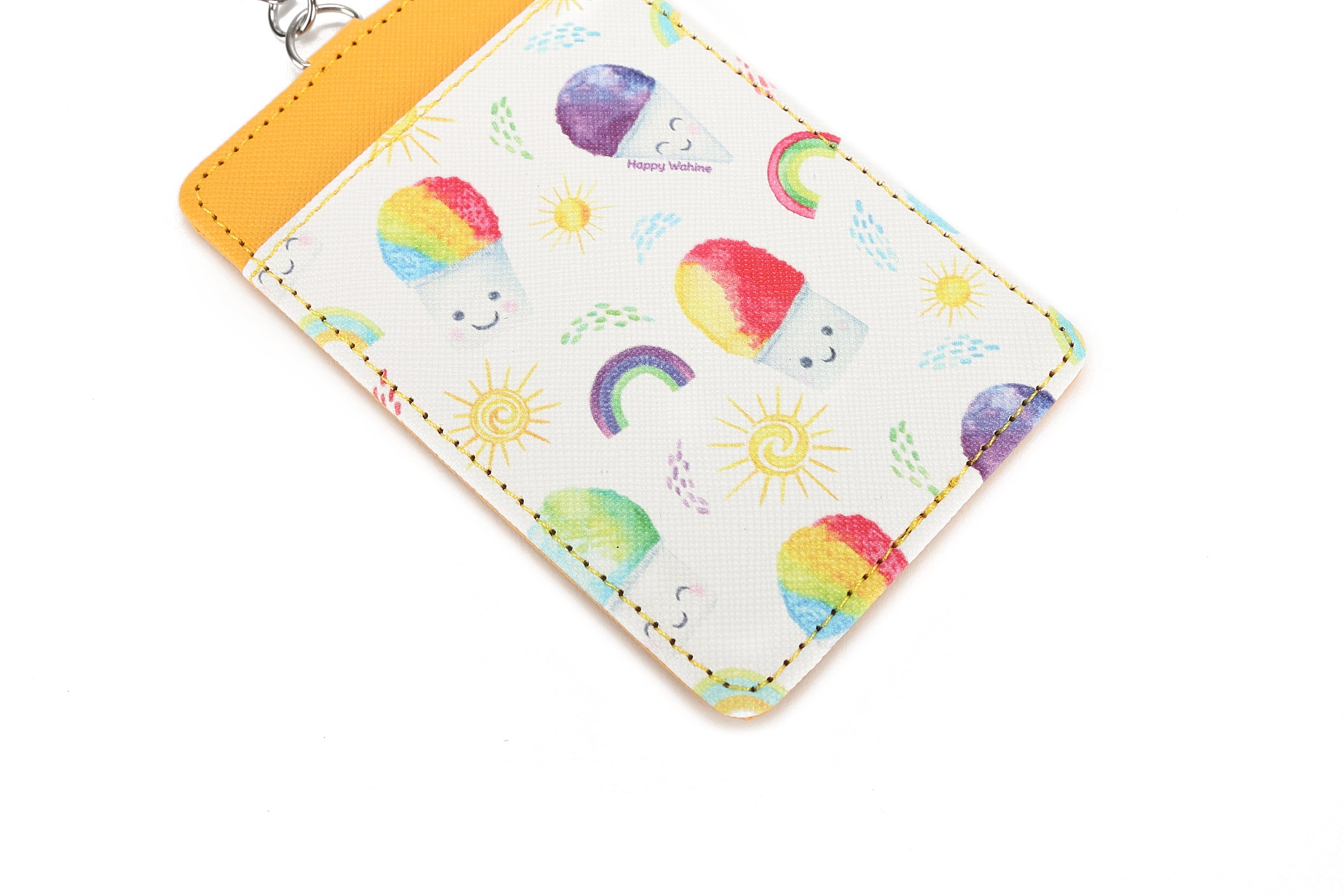 Premium White Card Case for April Shave Ice - Slim Wallet for Credit Cards & ID - Perfect for Summer Outings, Beach Trips, and Ice Cream Shop Visits