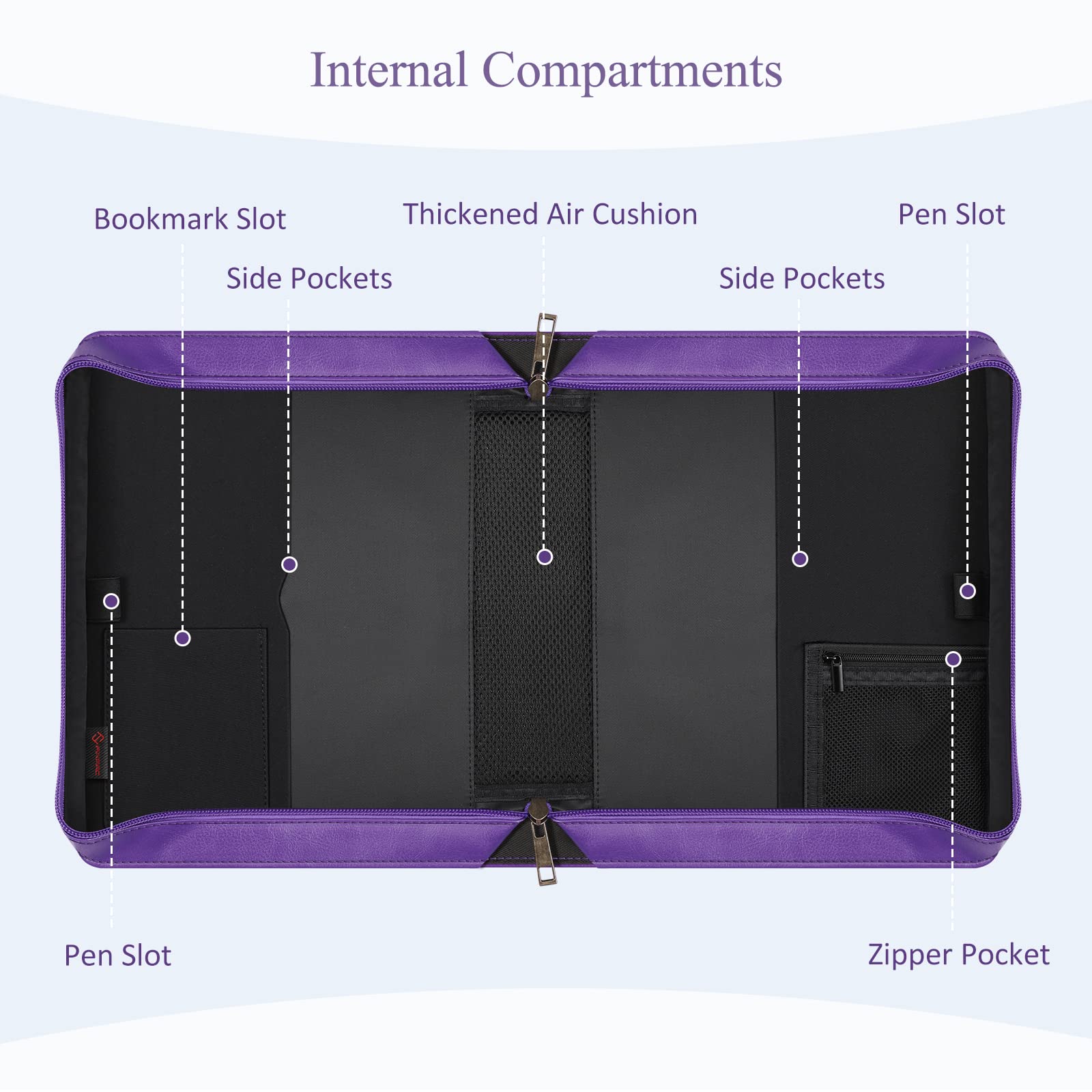FINPAC Large Classic Vegan Leather Bible Cover with Handle - Protective Bible Carrying Case for Church, Travel & Daily Use - Perfect Gift for Women, Mothers & Friends (Purple)
