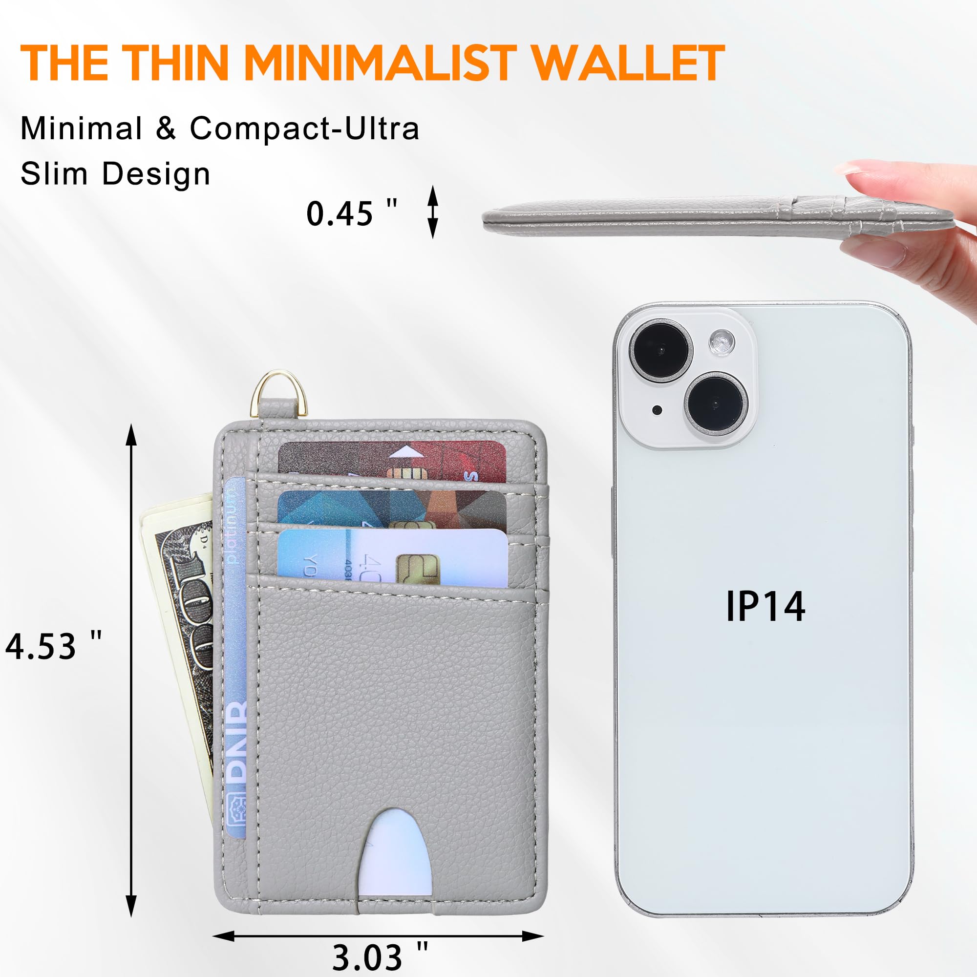 Slim RFID Blocking Credit Card Holder - Minimalist Front Pocket Wallet for Men & Women with ID Window | Compact Card Case for Travel, Business & Everyday Use