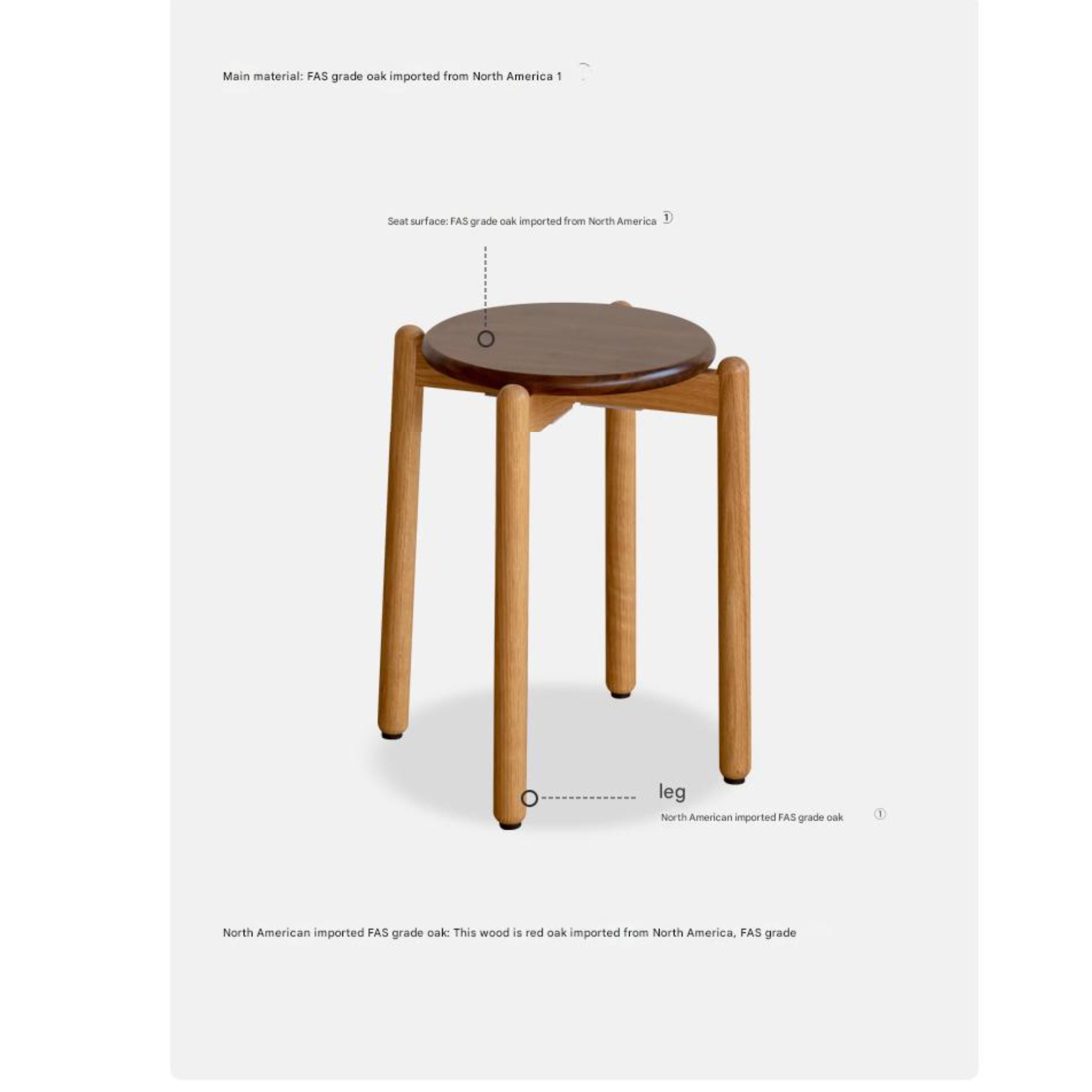 Premium Solid Wood Stackable Stool - Oak, Rubber, Ash, Cherry - Perfect for Home, Office, Kitchen & Outdoor Use