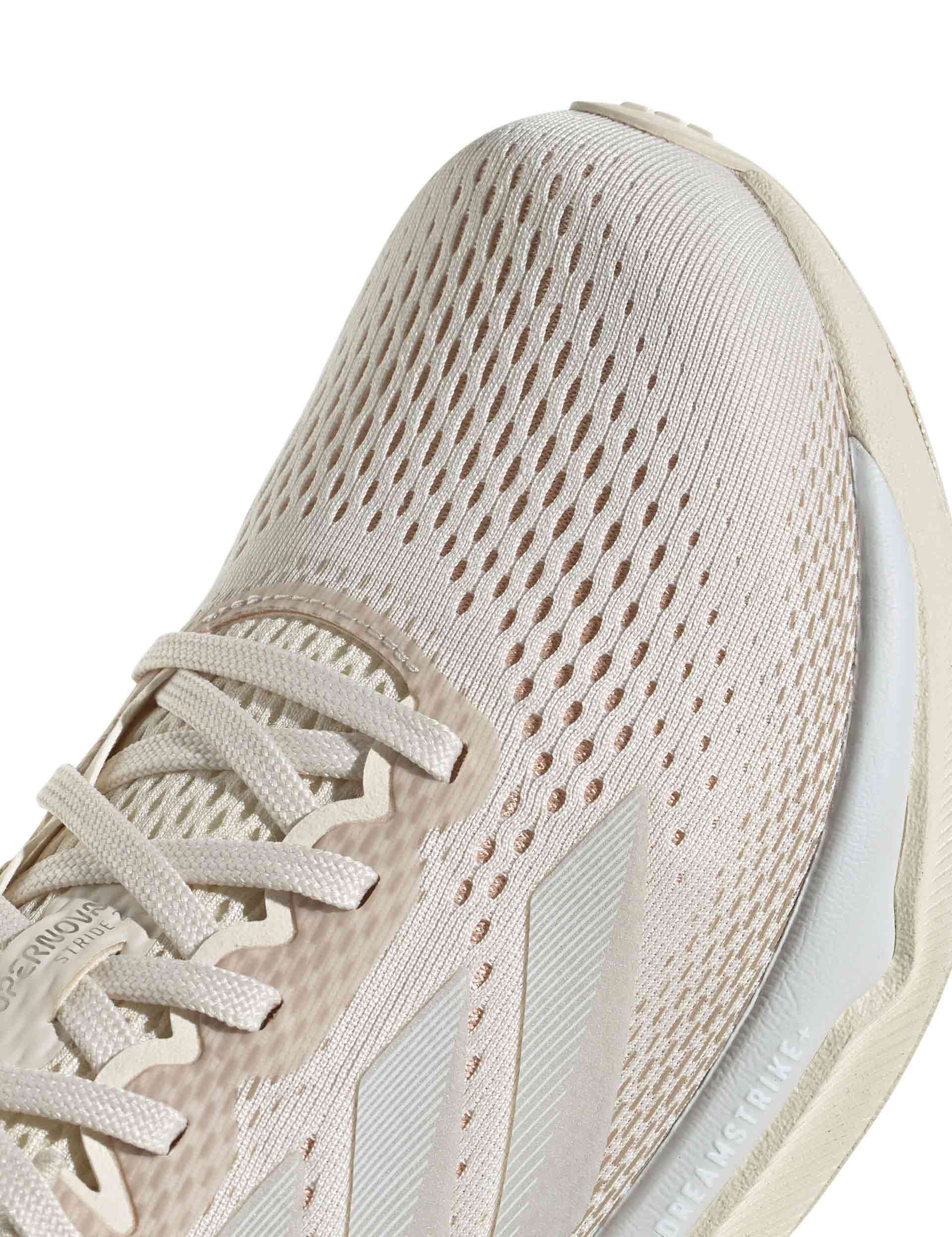 Supernova Stride 2.0 Running Shoes for Men & Women - Lightweight Cushioned Athletic Sneakers in Wonder White/Cyber Metallic/Warm Sandstone - Perfect for Jogging, Gym Workouts & Daily Walking