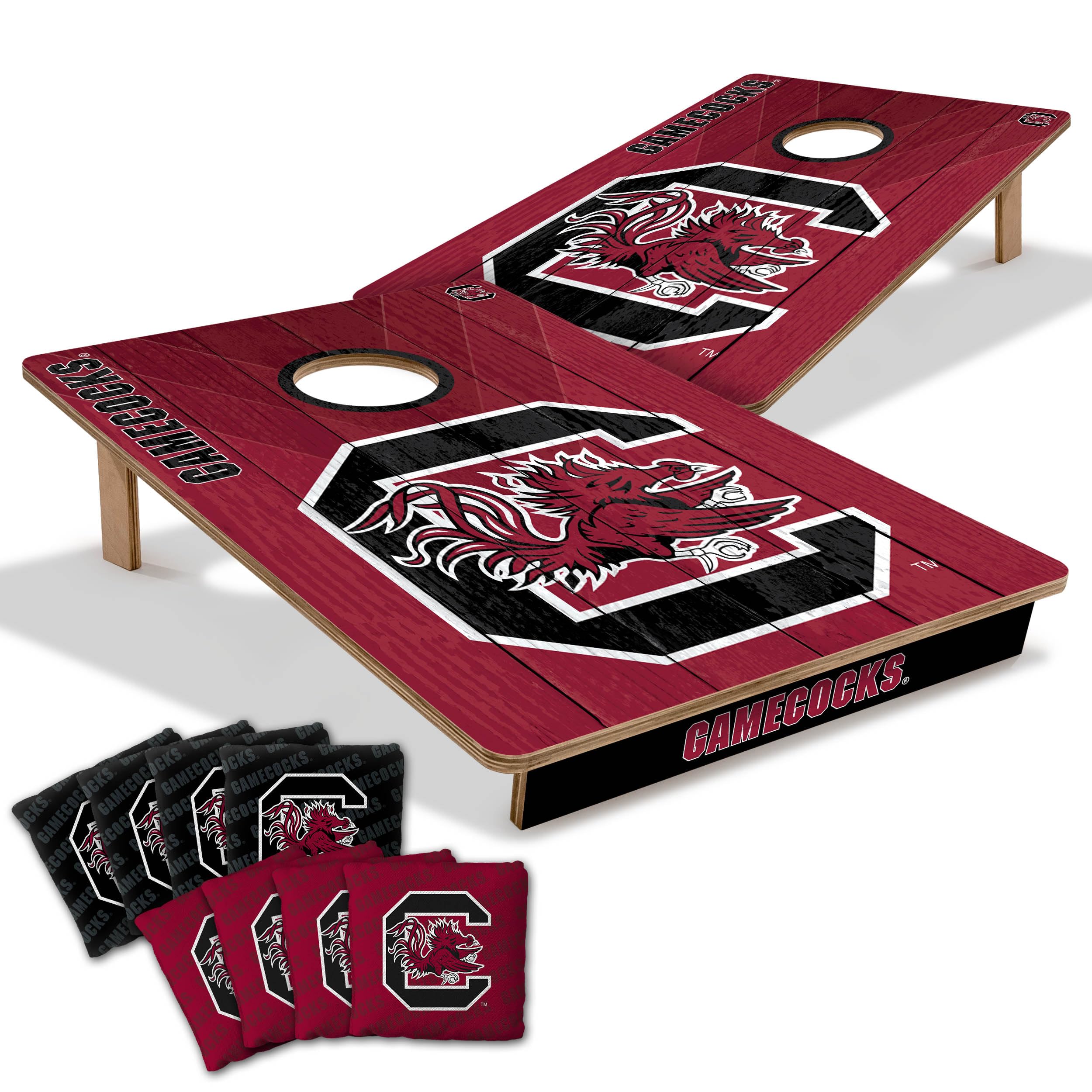 YouTheFan NCAA 2’ x 3’ Wood Cornhole Game Set with Logo Bags - Official College Team Cornhole Boards for Tailgating, Backyard Parties & Outdoor Games